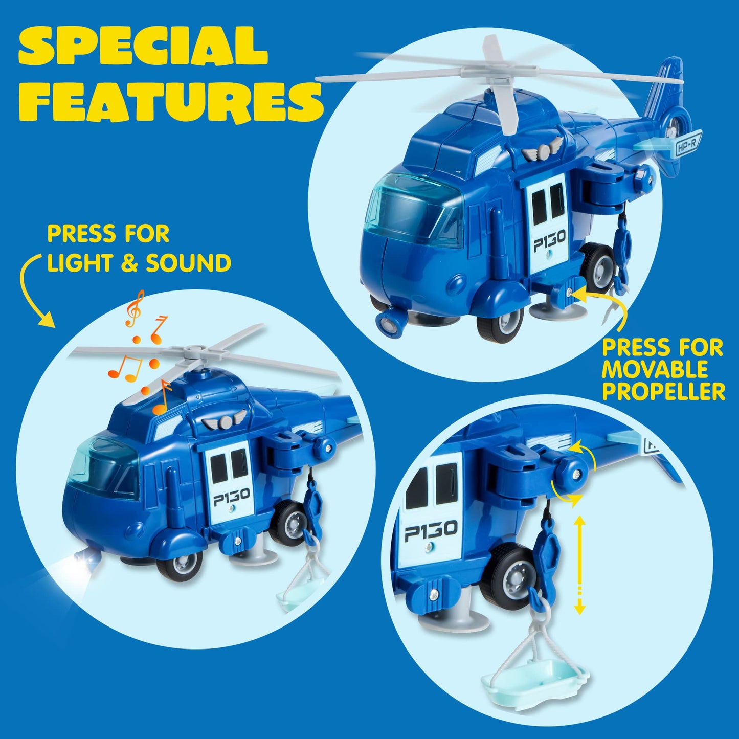 JOYIN Emergency Vehicle Playset – 4-Pack Friction-Powered Vehicles with Lights & Sounds