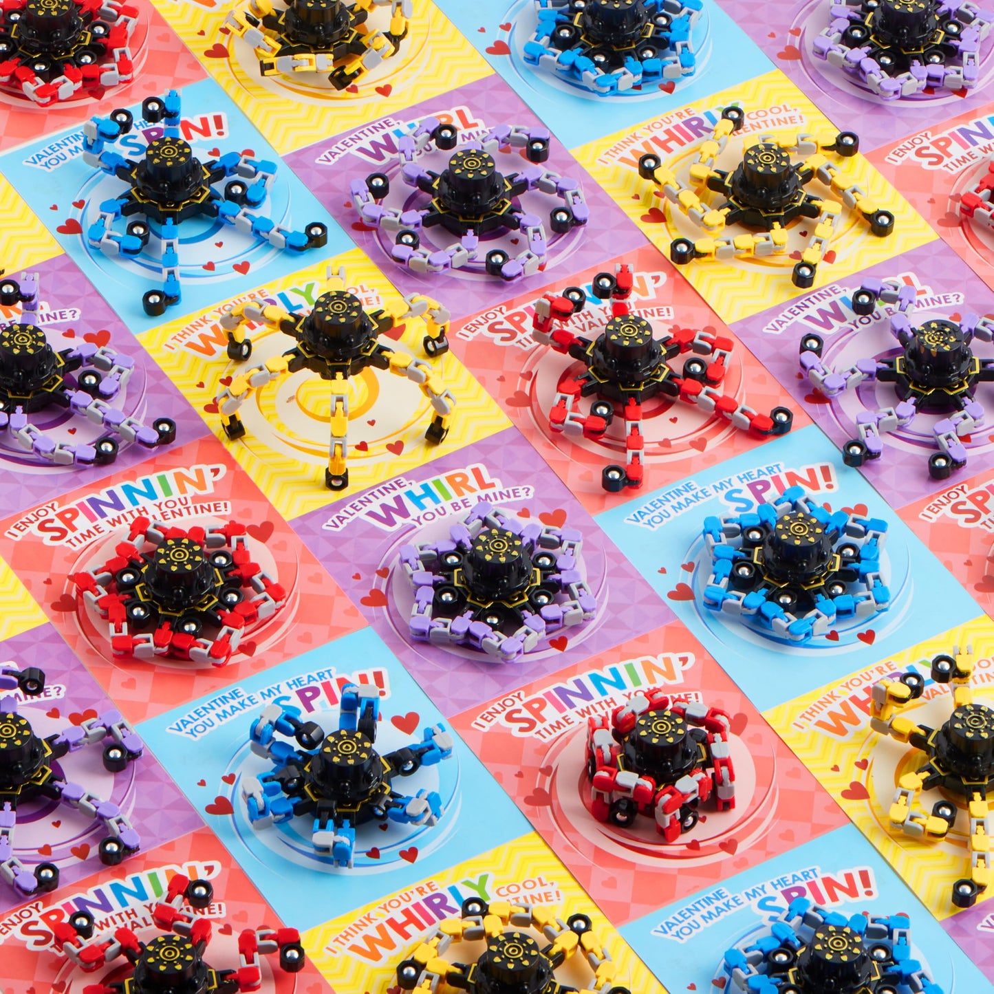 JOYIN 36-Pack Valentine's Gift Cards with Fidget Spinners – Deformable DIY Spinners for Kids