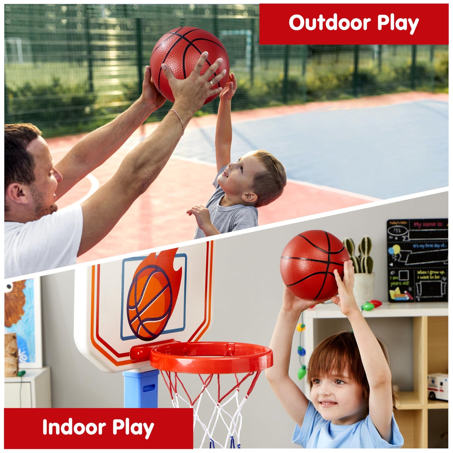 JOYIN Toddler Basketball Hoop Indoor – Adjustable Kids' Basketball Goal with 4 Balls | Safe, Fun Indoor/Outdoor Play