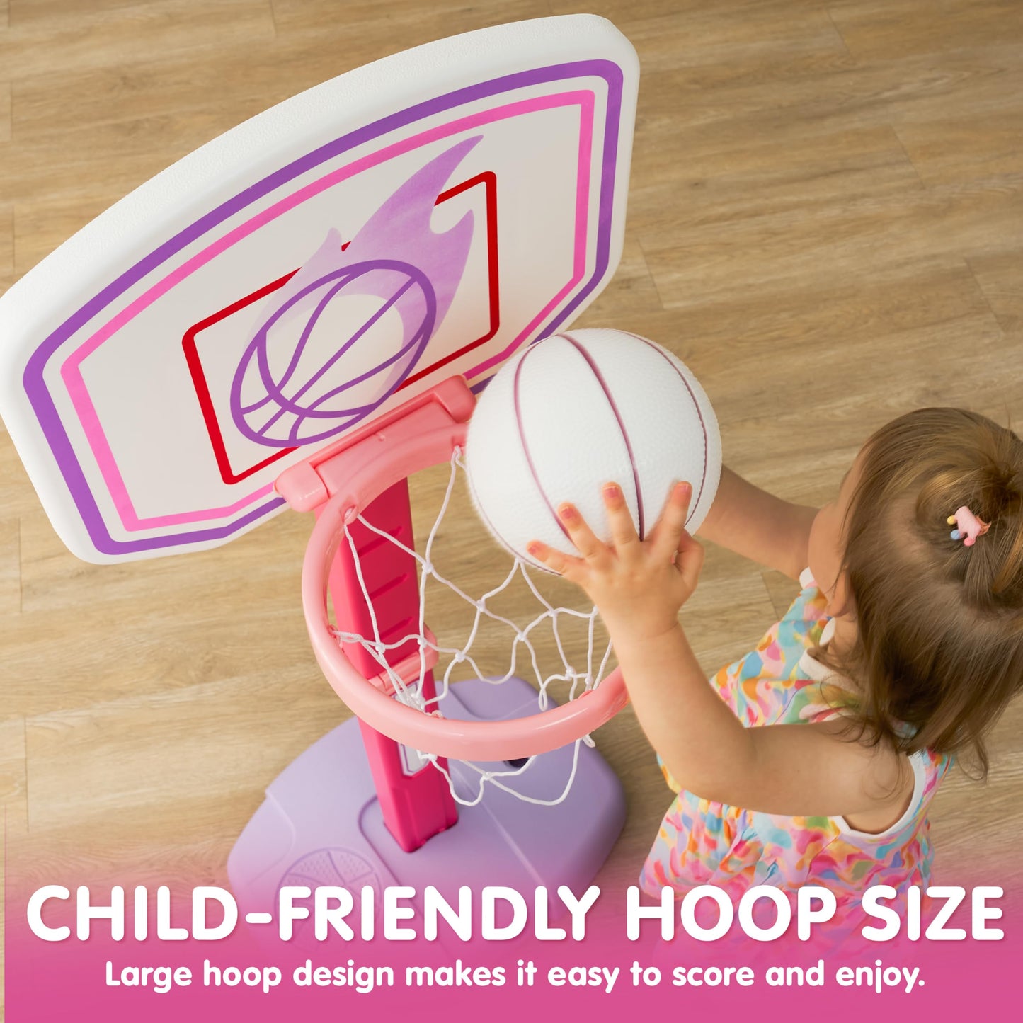 JOYIN Toddler Basketball Hoop | Adjustable Height 2.5–3.5 ft | Indoor/Outdoor Play with 4 Balls