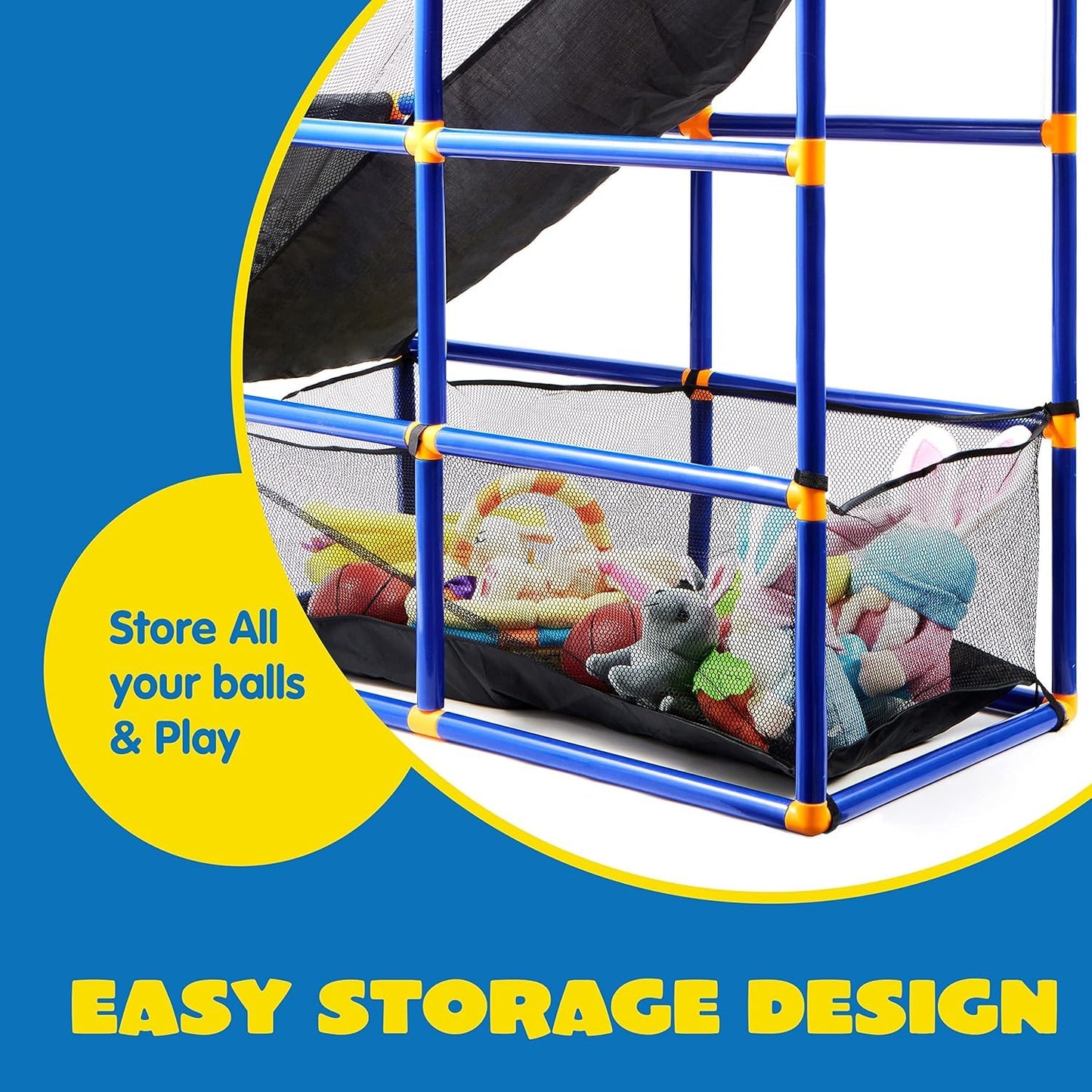 JOYIN Arcade Basketball Game Set — Indoor/Outdoor Play for Kids 3–12, 4 Balls & Pump Included
