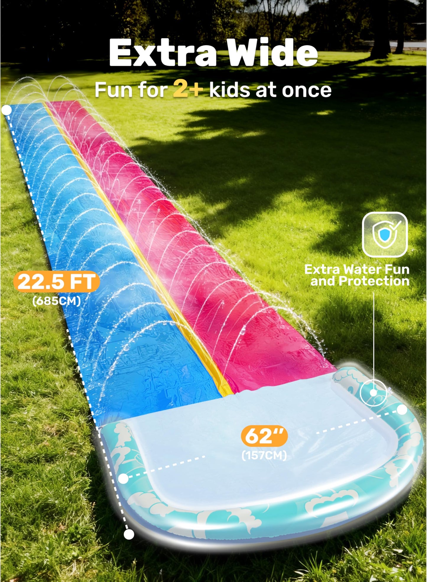 JOYIN 22.5FT Water Slide with 2 Inflatable Boards – Backyard Fun