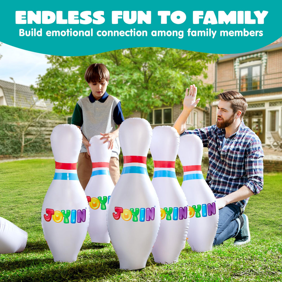 JOYIN Giant Inflatable Bowling Set – 27” Indoor/Outdoor Party Game for Kids and Adults