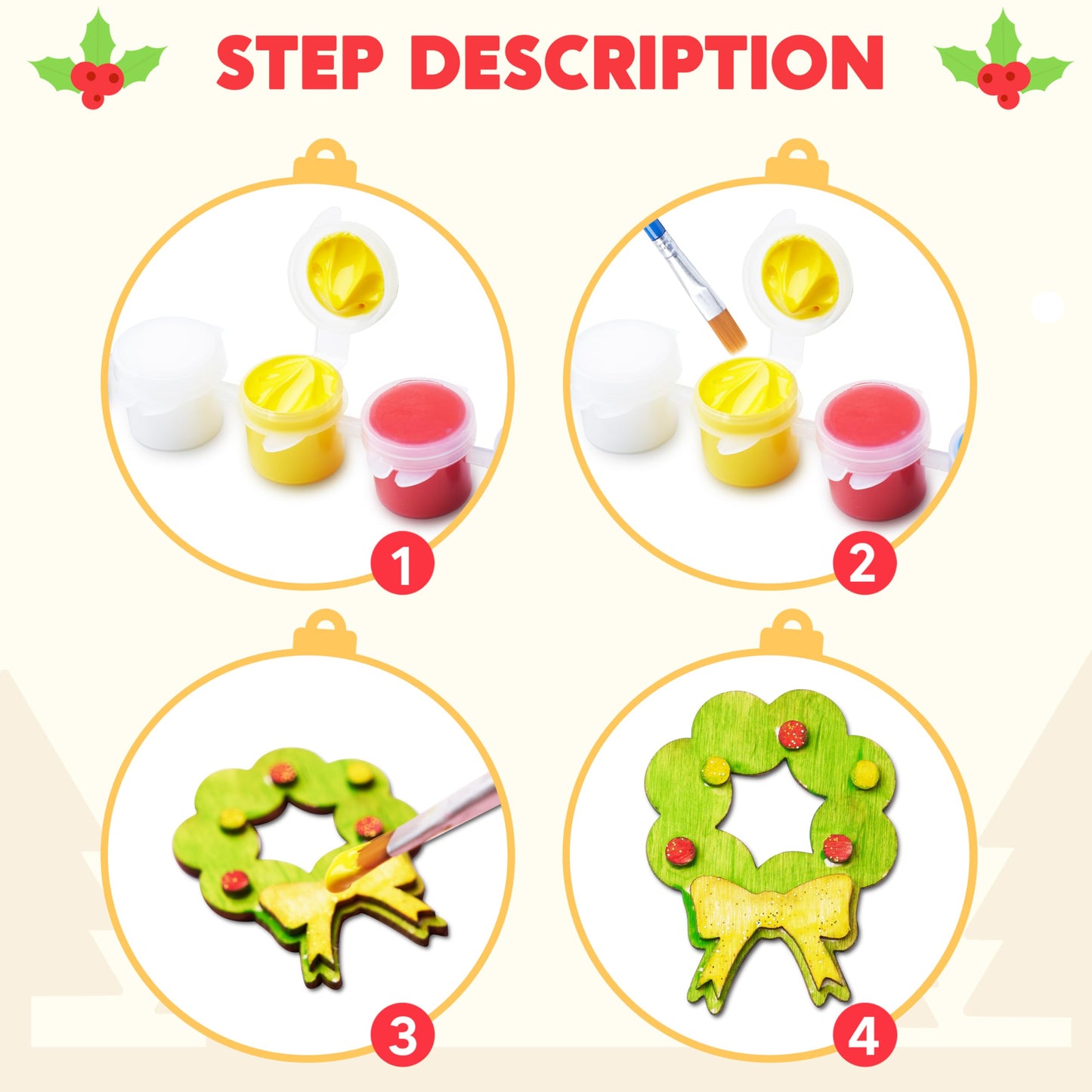 JOYIN 14 Christmas Wooden Magnet Craft Kit for Kids – Paint & Create