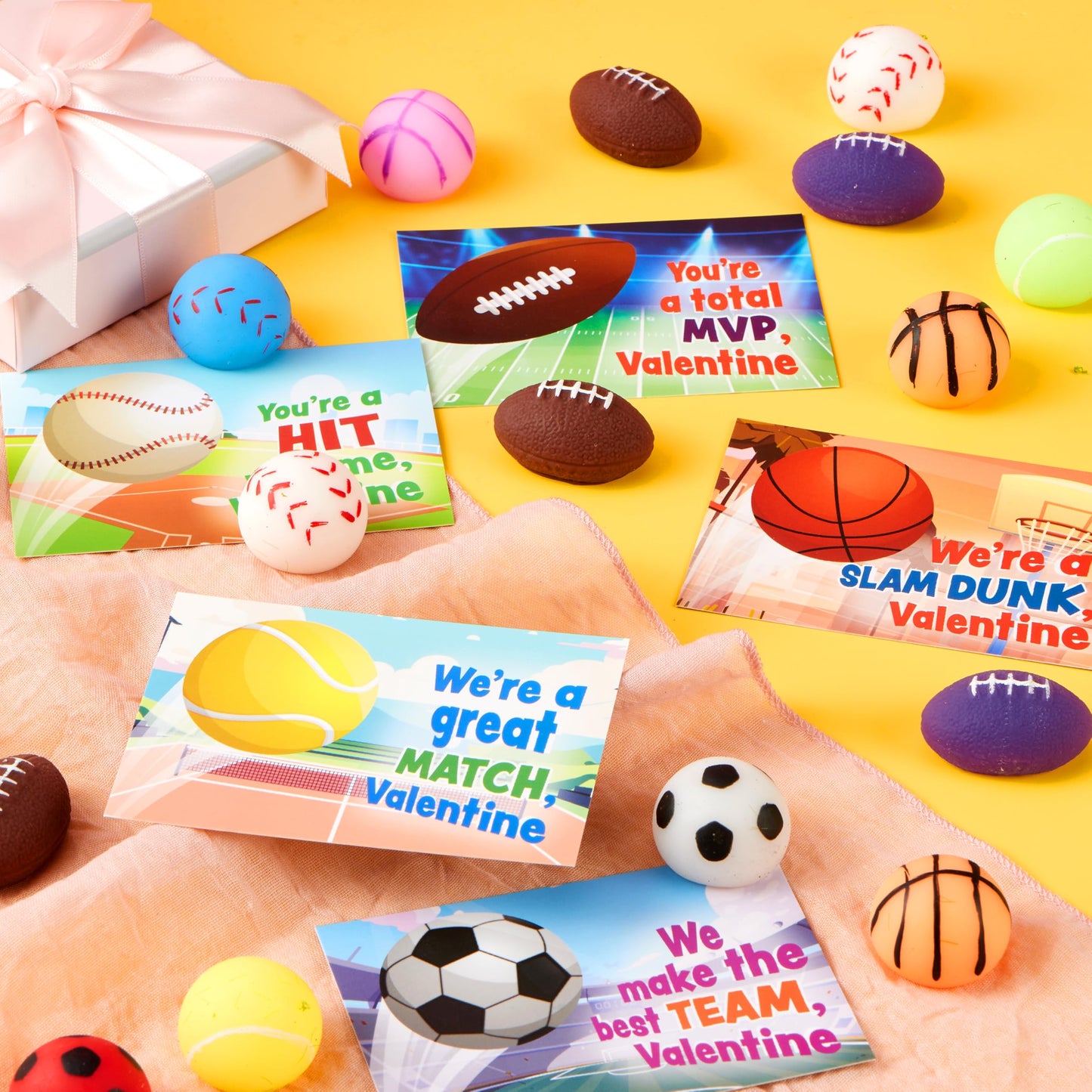 JOYIN 28-Pack Valentines Day Mochi Squishy Gift Cards for Kids