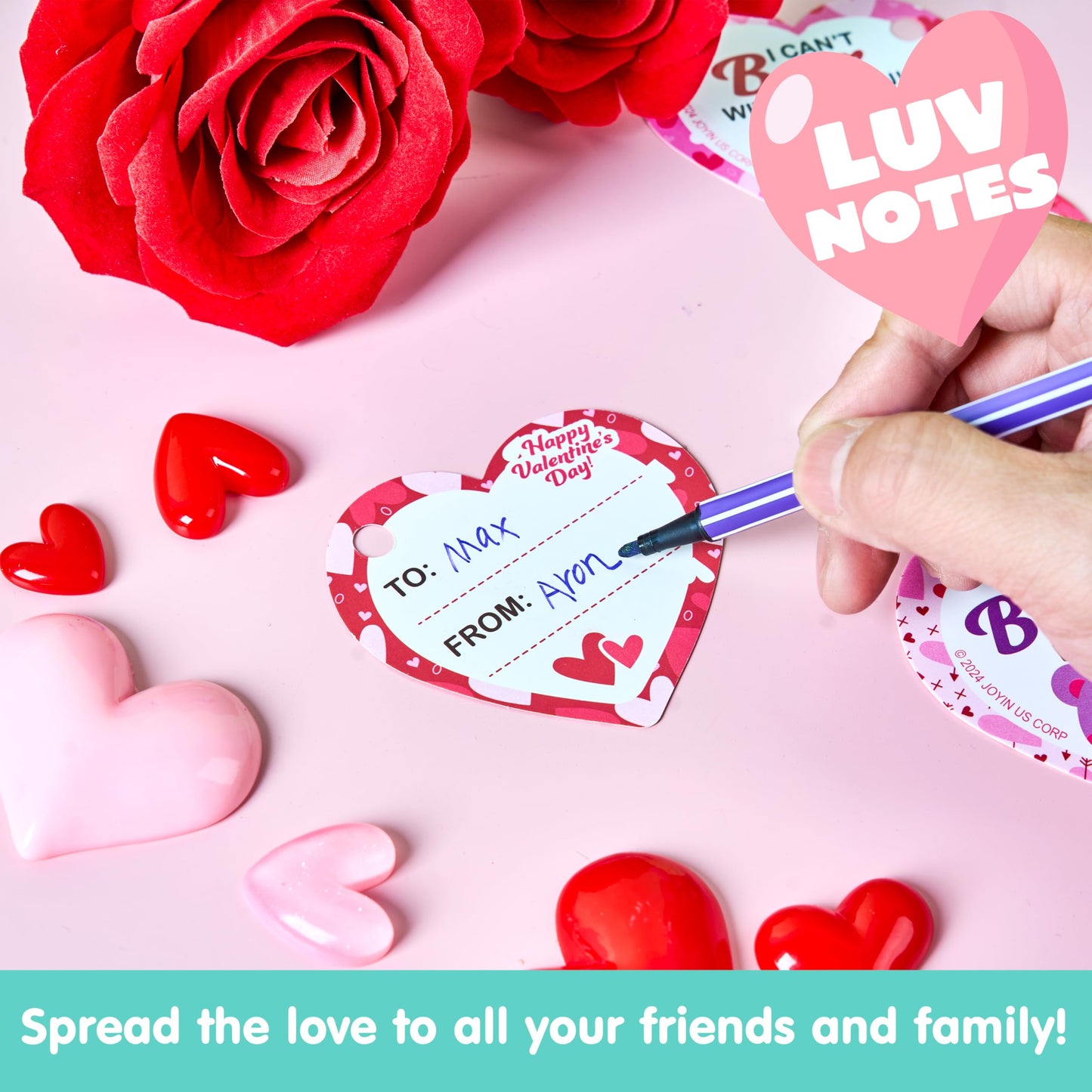 JOYIN 28-Pack Valentines Mini Plush with Heart Cards – Classroom Gifts & Party Favors