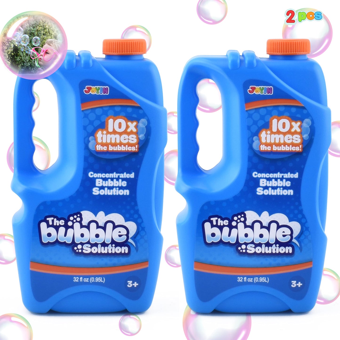 JOYIN 64oz Bubble Refill — 2 Bottles for Bubble Machines & Toys