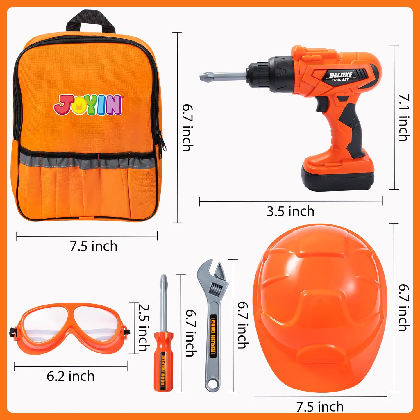 JOYIN 32Pcs Kids Tool Set with Backpack Drill – Imaginative Pretend Play for Toddlers
