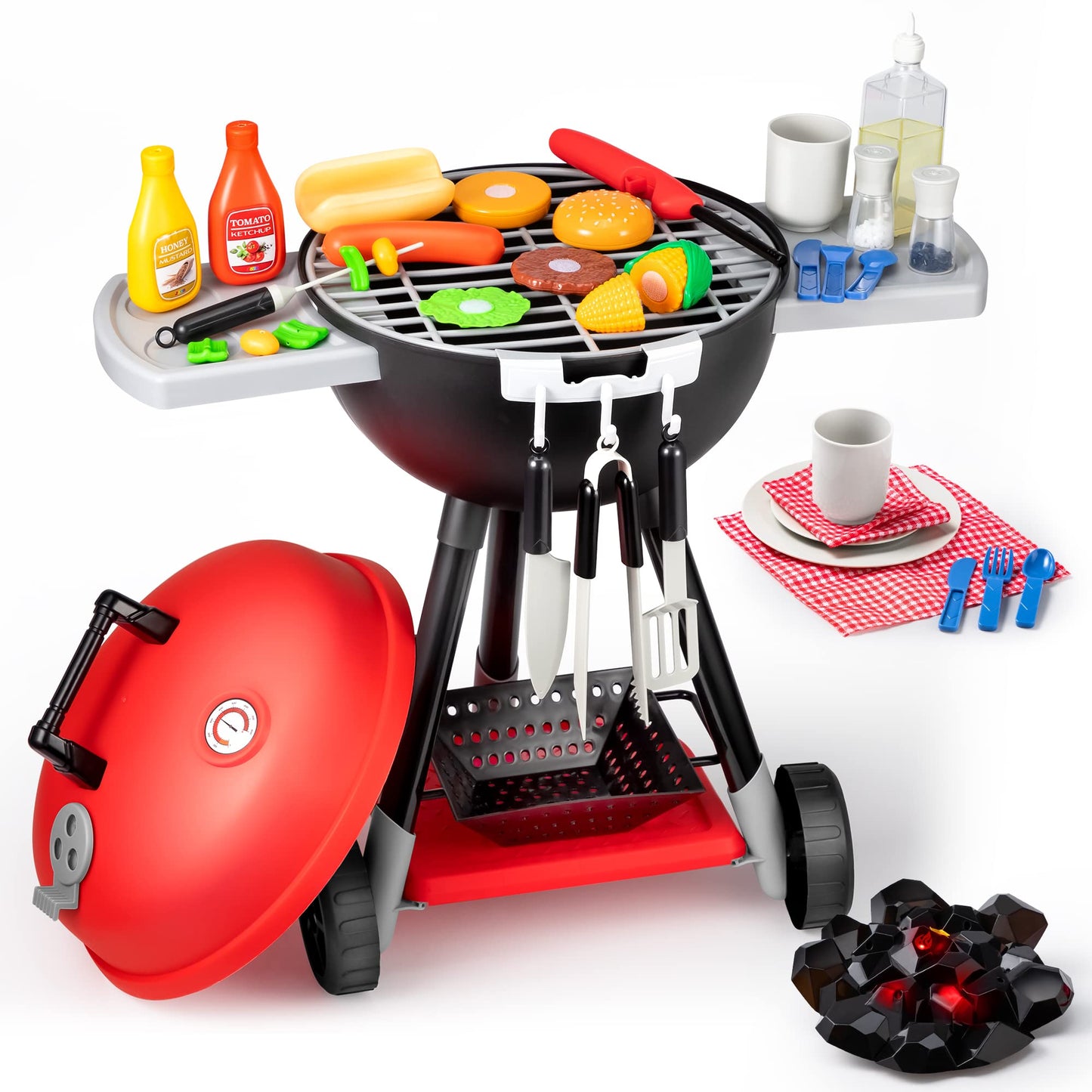JOYIN Kitchen Toy Set & BBQ Grill — Interactive Cooking Play for Kids (Light & Sound)