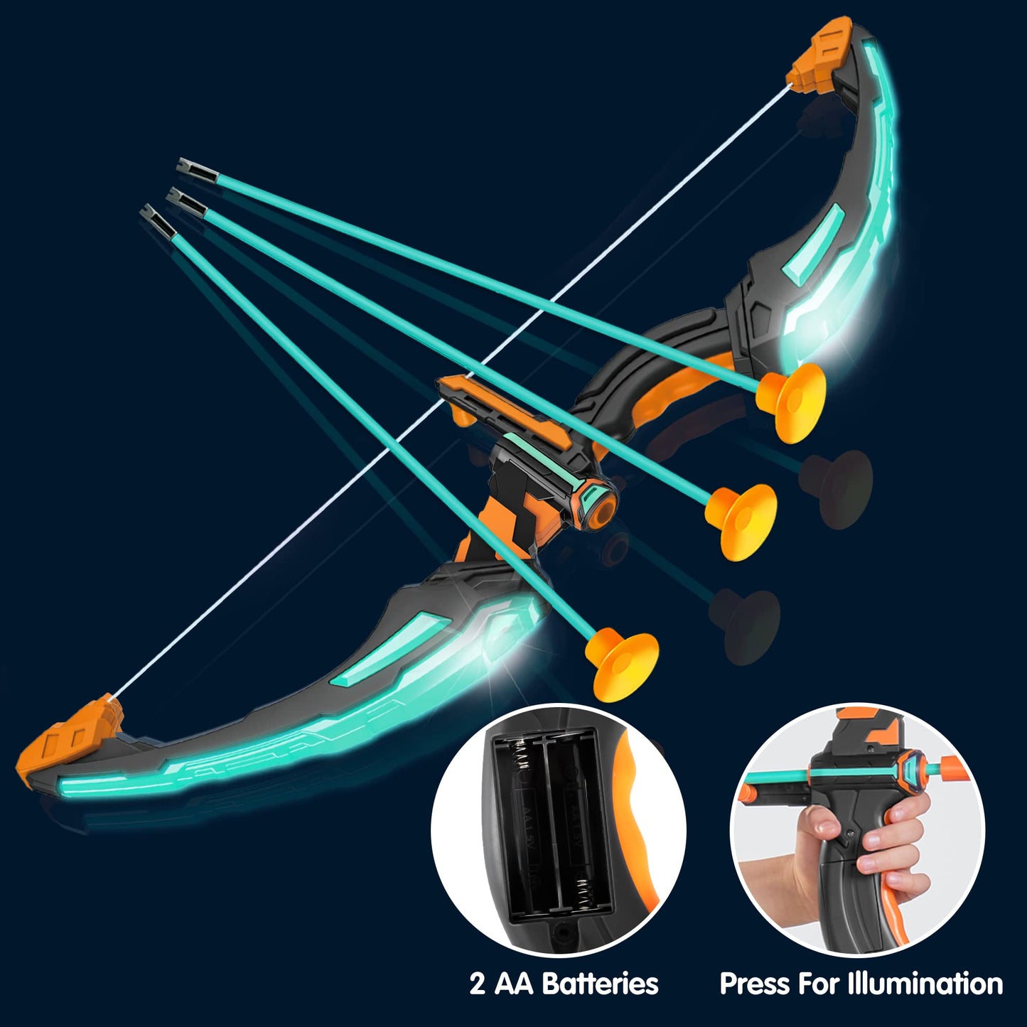 JOYIN Kids Bow and Arrow Set with LED Light Up Bow – Suction Cup Arrows, Target & Case | Indoor & Outdoor Play