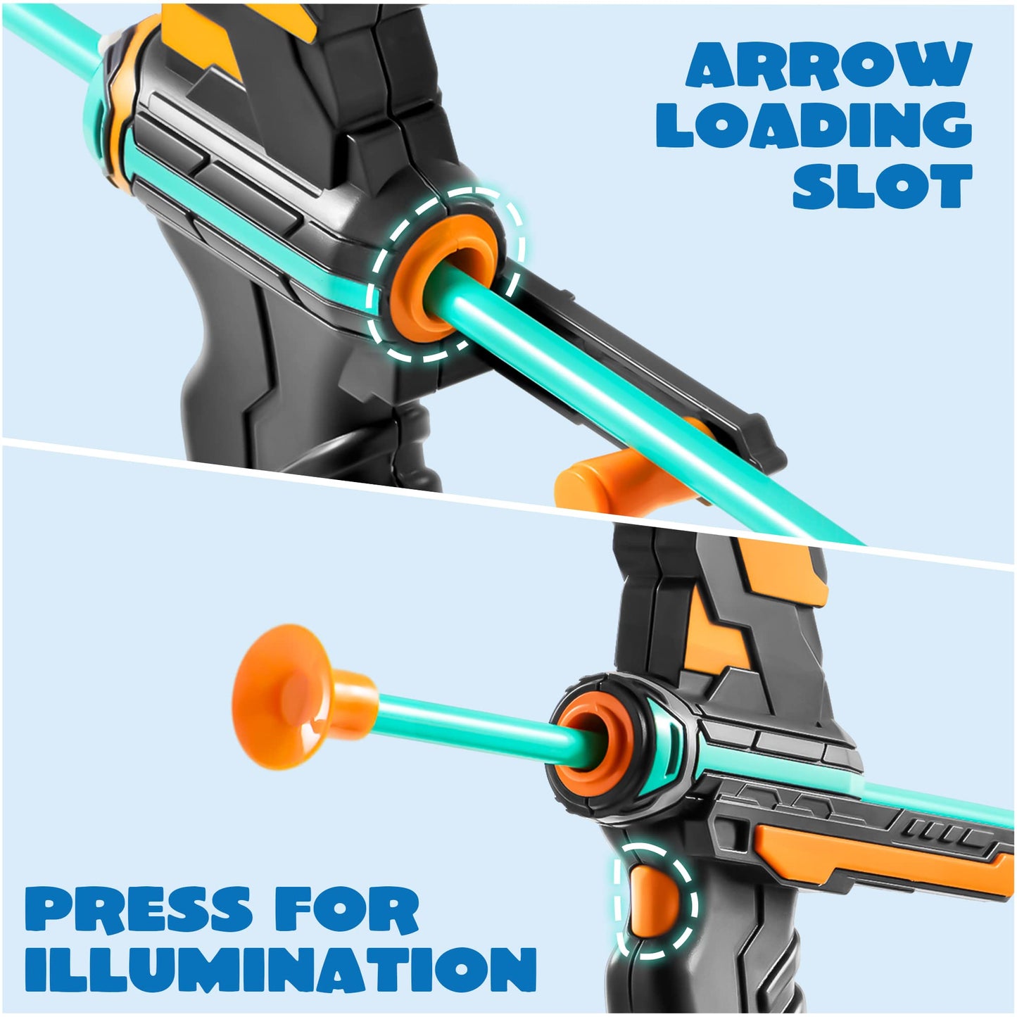 JOYIN Kids Bow and Arrow Set with LED Light Up Bow – Suction Cup Arrows, Target & Case | Indoor & Outdoor Play