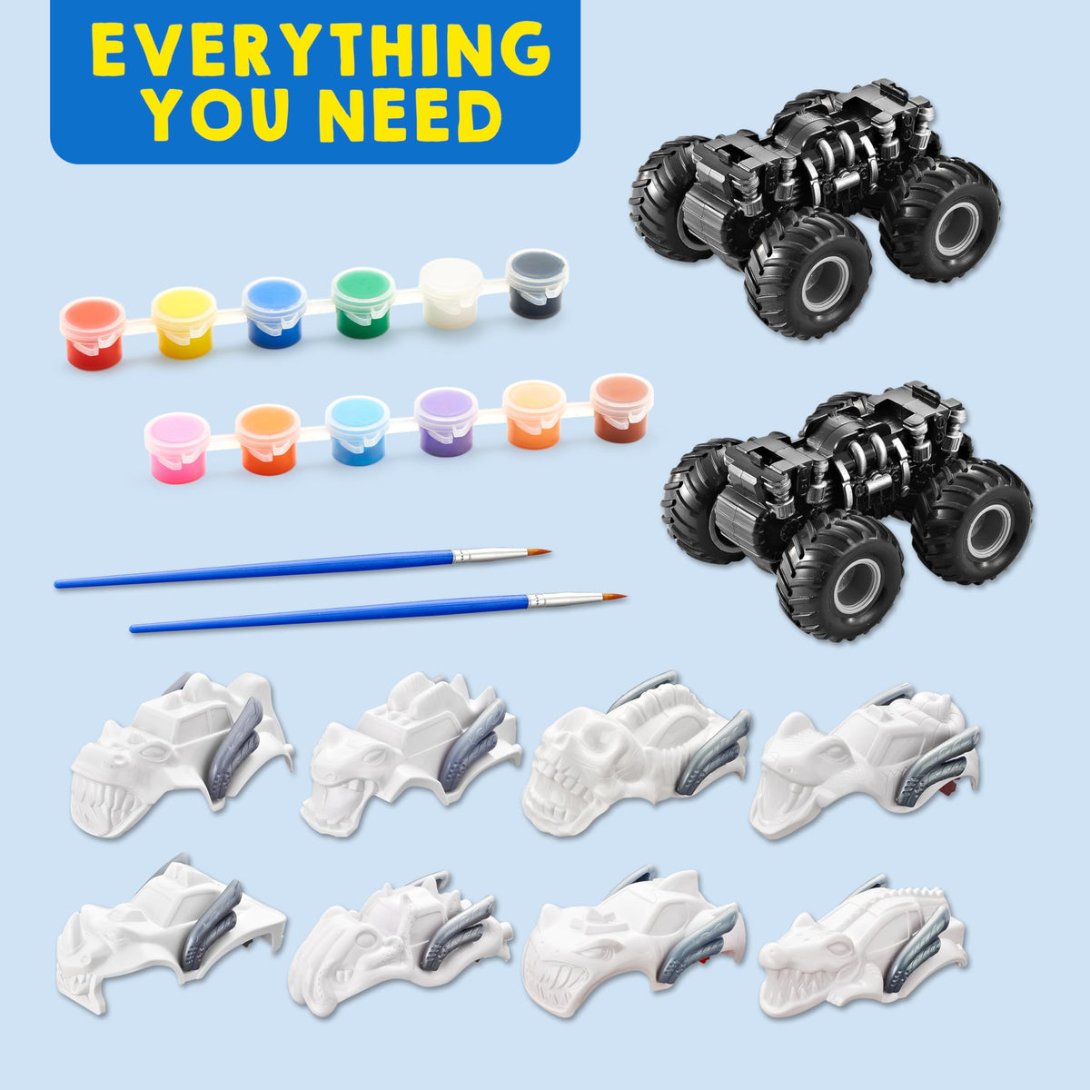 JOYIN Monster Car Craft Kit - Build & Paint Your Own Friction-Powered Truck for Kids