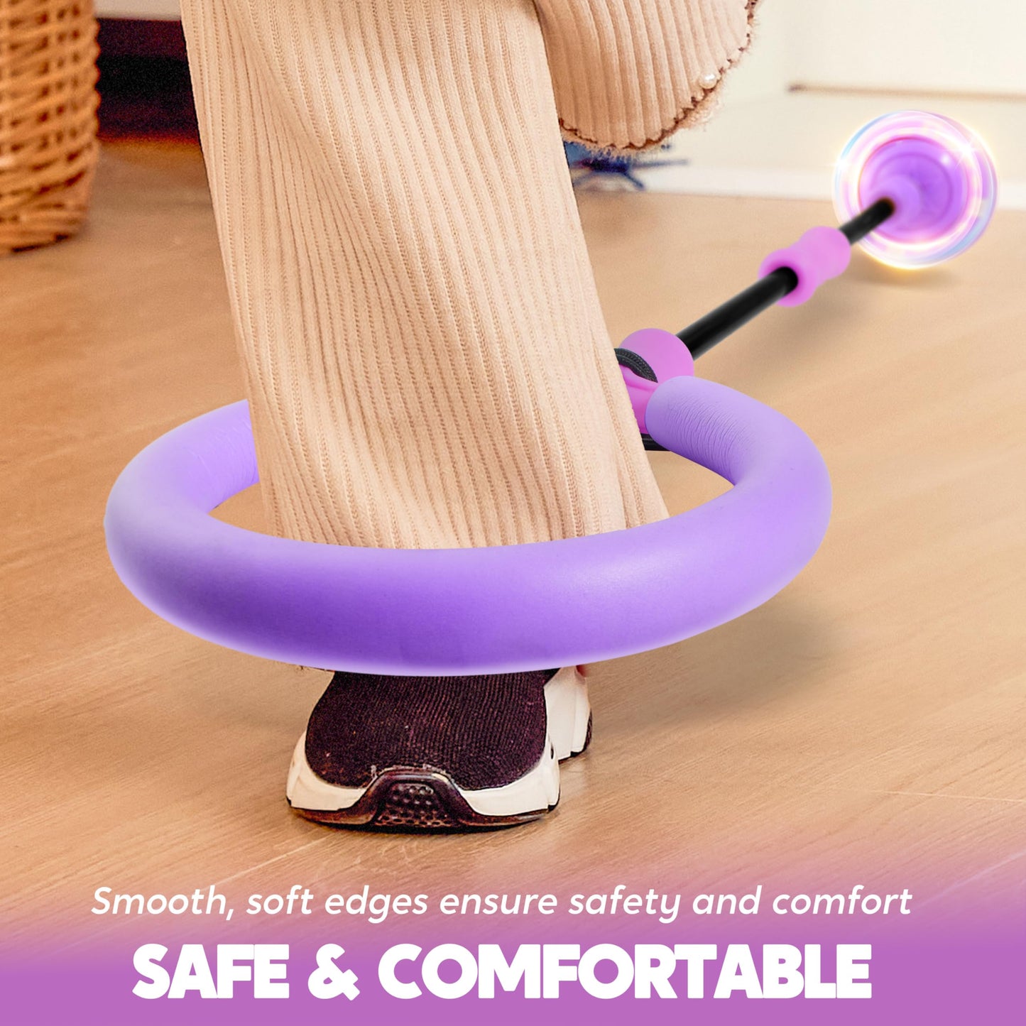 JOYIN Purple Ankle Skip Ball with Flashing Lights – Indoor & Outdoor Toy for Kids 3+