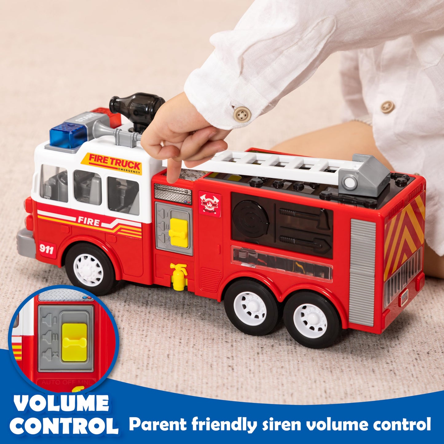 JOYIN LED Fire Truck Toy for Toddlers – Projections & Sirens
