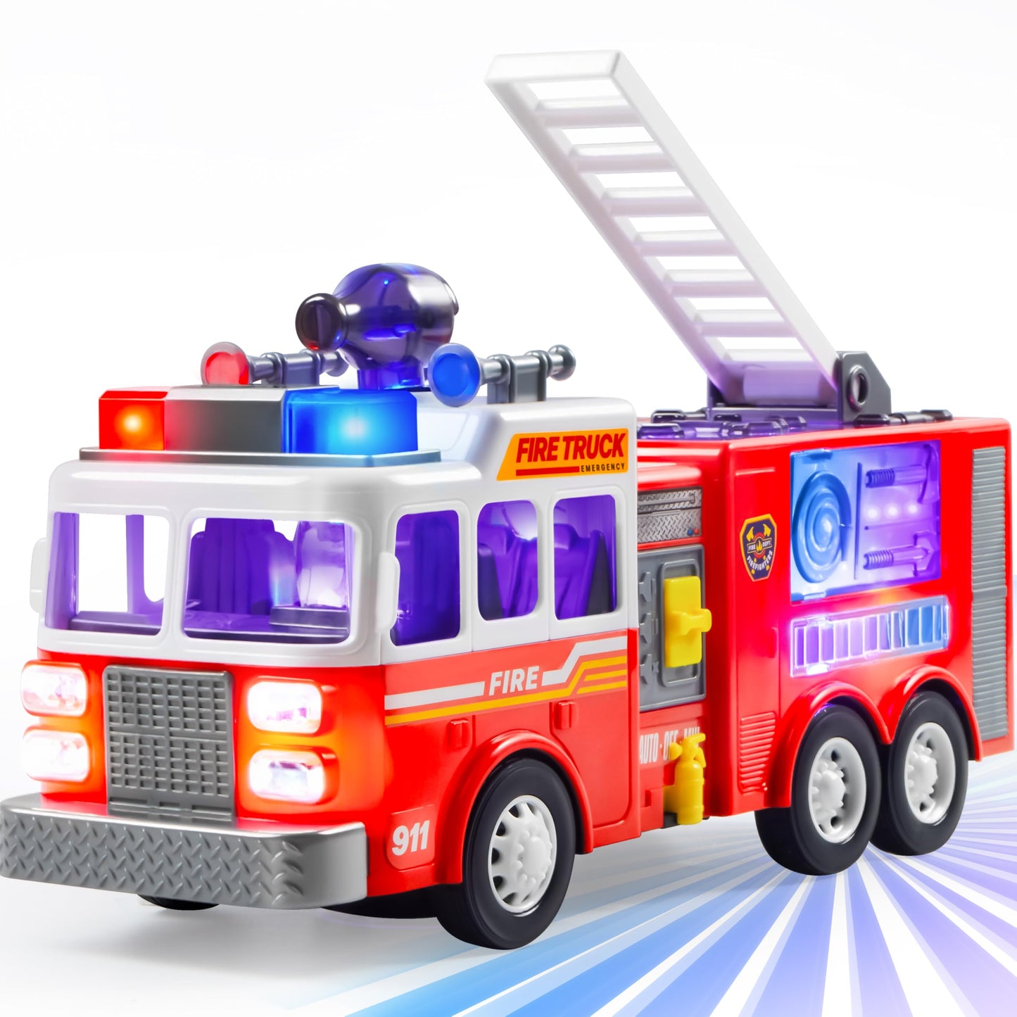 JOYIN LED Fire Truck Toy for Toddlers – Projections & Sirens