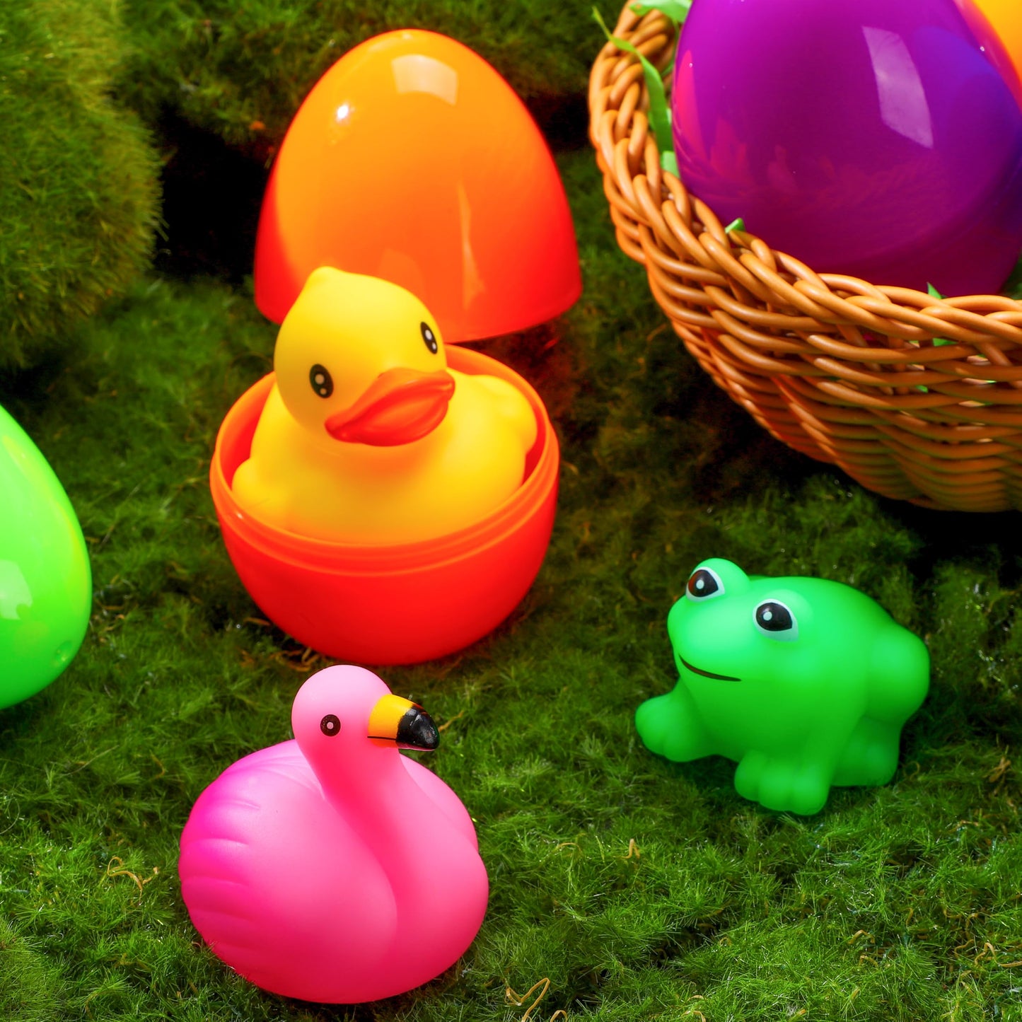 JOYIN 6 Pcs Prefilled Easter Eggs with Light-Up Bath Toys – Fun Bath Time Treats