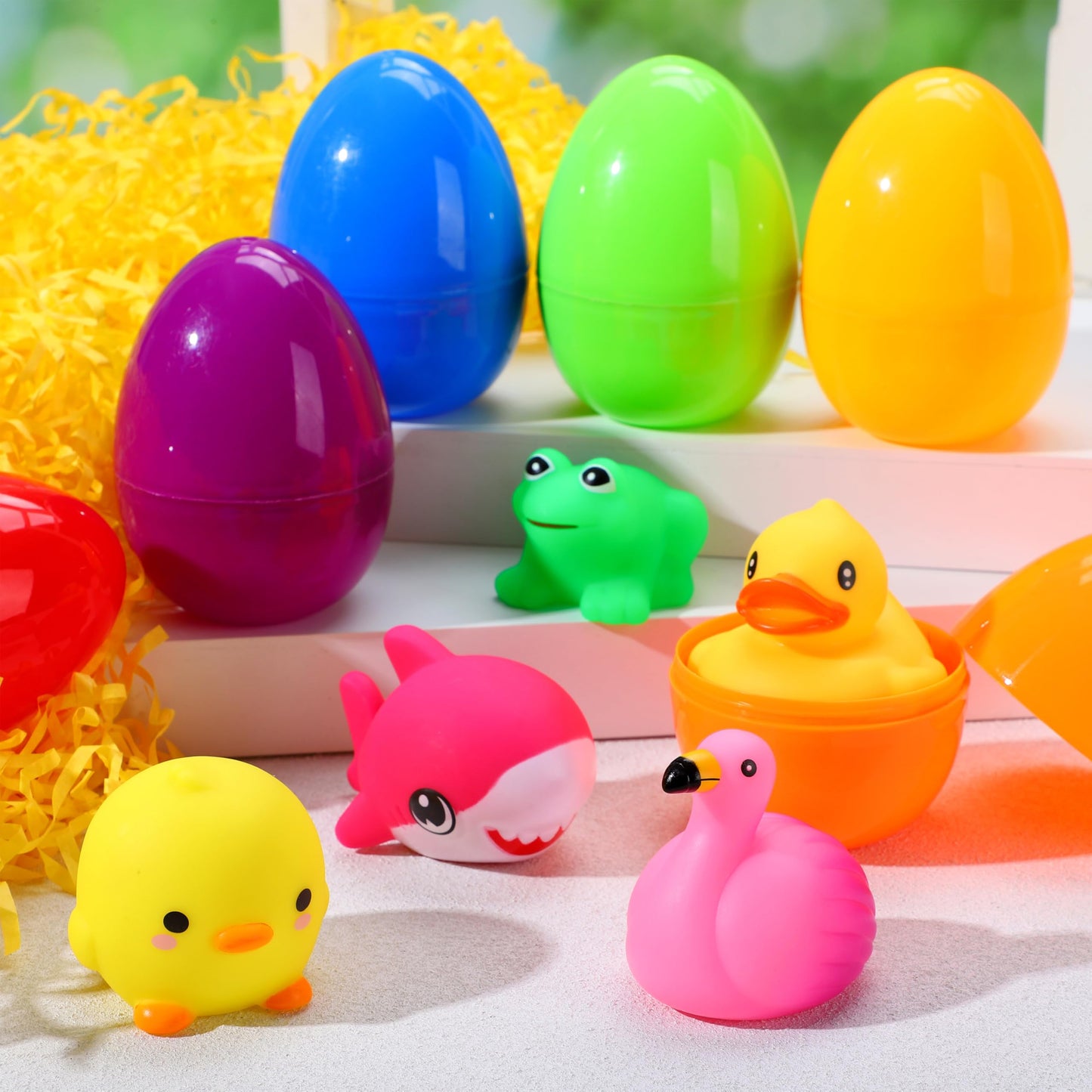 JOYIN 6 Pcs Prefilled Easter Eggs with Light-Up Bath Toys – Fun Bath Time Treats
