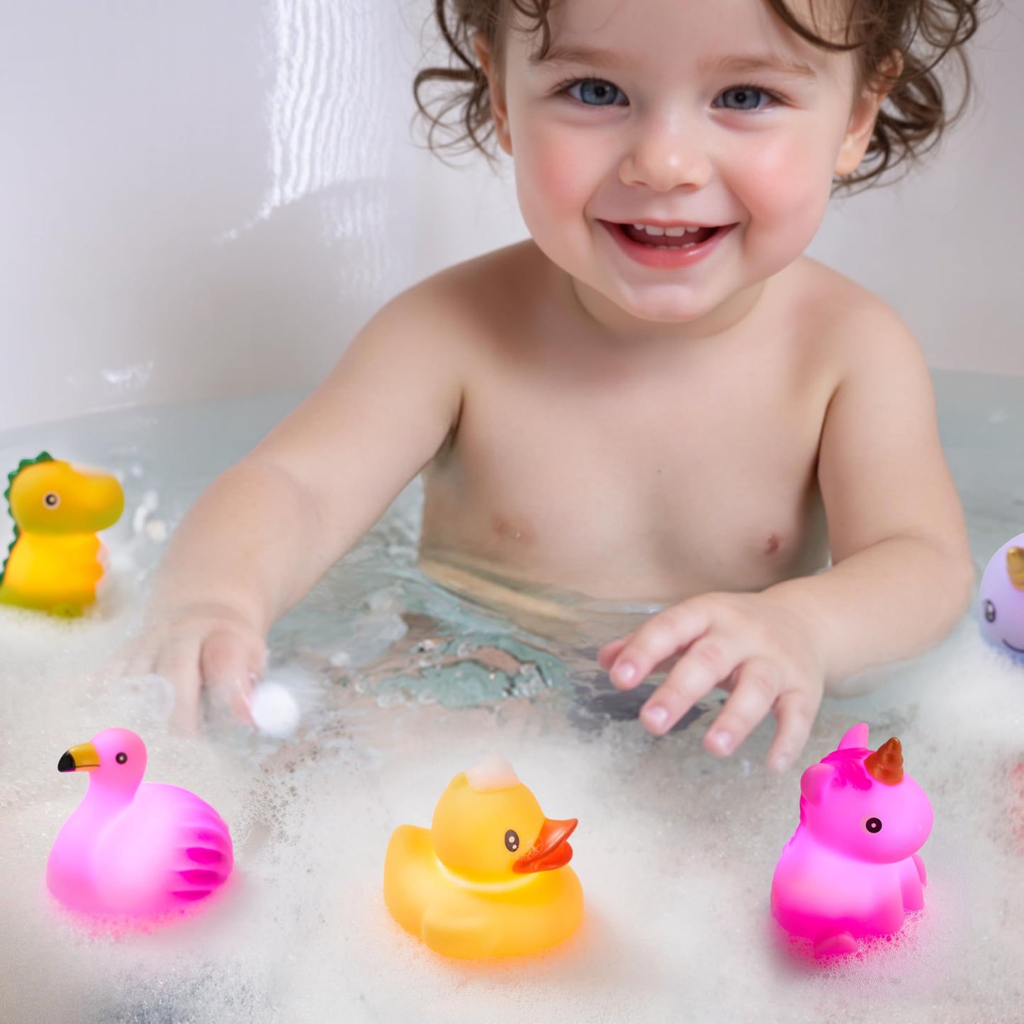 JOYIN 12 Pcs Light Up Bath Toys – Colorful Water-Activated LED Mermaid Set for Toddlers