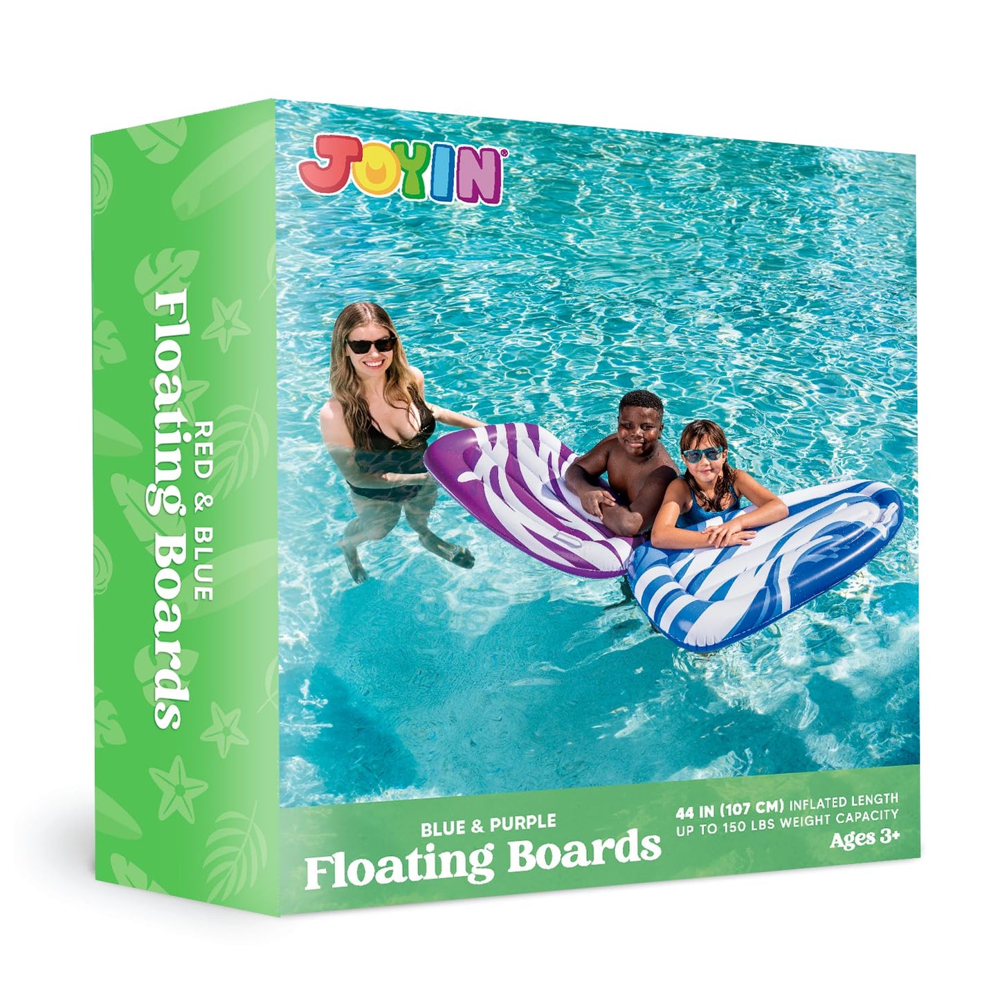 JOYIN 2-Pack Inflatable Body Boards for Pools & Water Slides - Learn to Swim (Blue & Purple)
