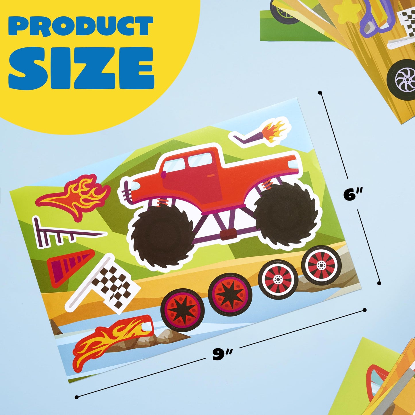 JOYIN Make-a-Face Stickers — 36 Sheets Monster Truck Faces for Parties & Crafts