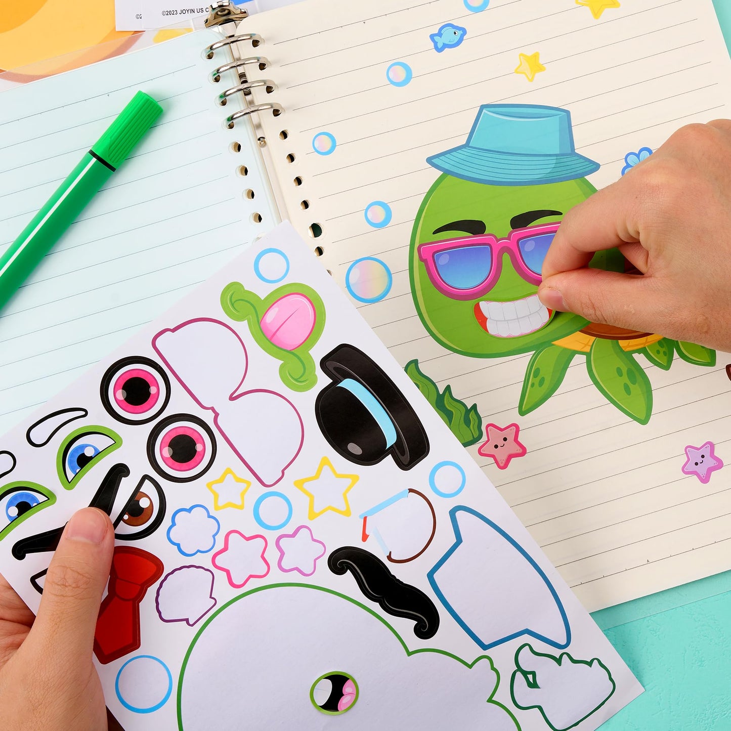 JOYIN 24PCS Make a Face Sea Stickers for Kids – Ocean Animal Party Favors & Crafts