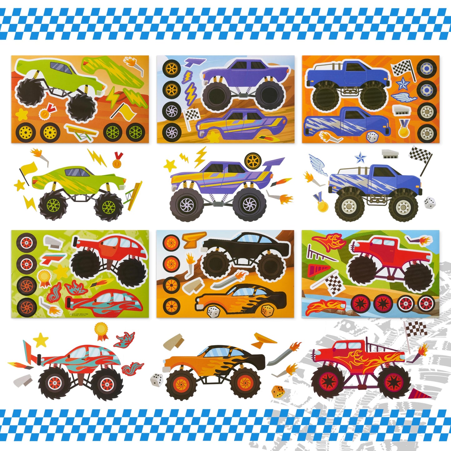 JOYIN Make-a-Face Stickers – 24 Sheets Monster Truck Party Crafts for Kids