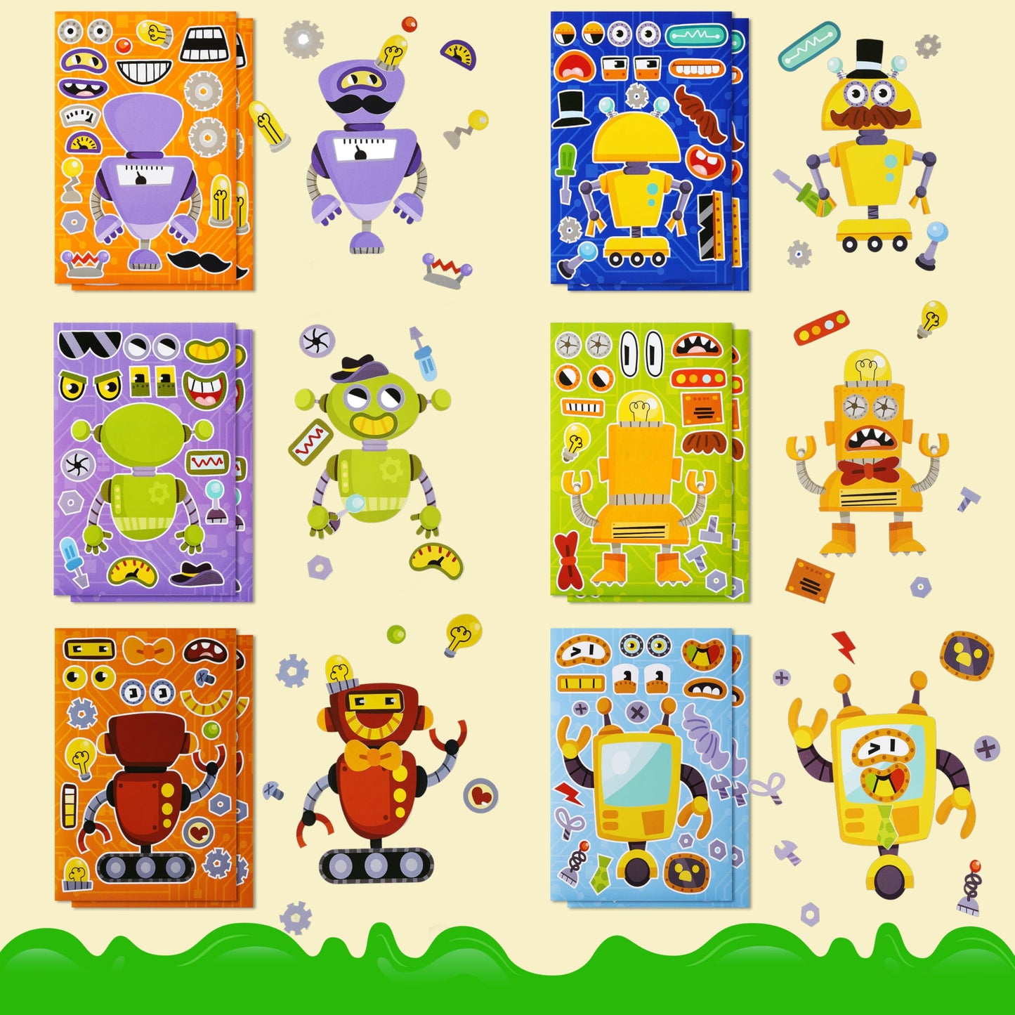 JOYIN Make-a-Face Stickers for Kids – 24 Sheets, 9x6 in, Mix & Match Face Sticker Kit