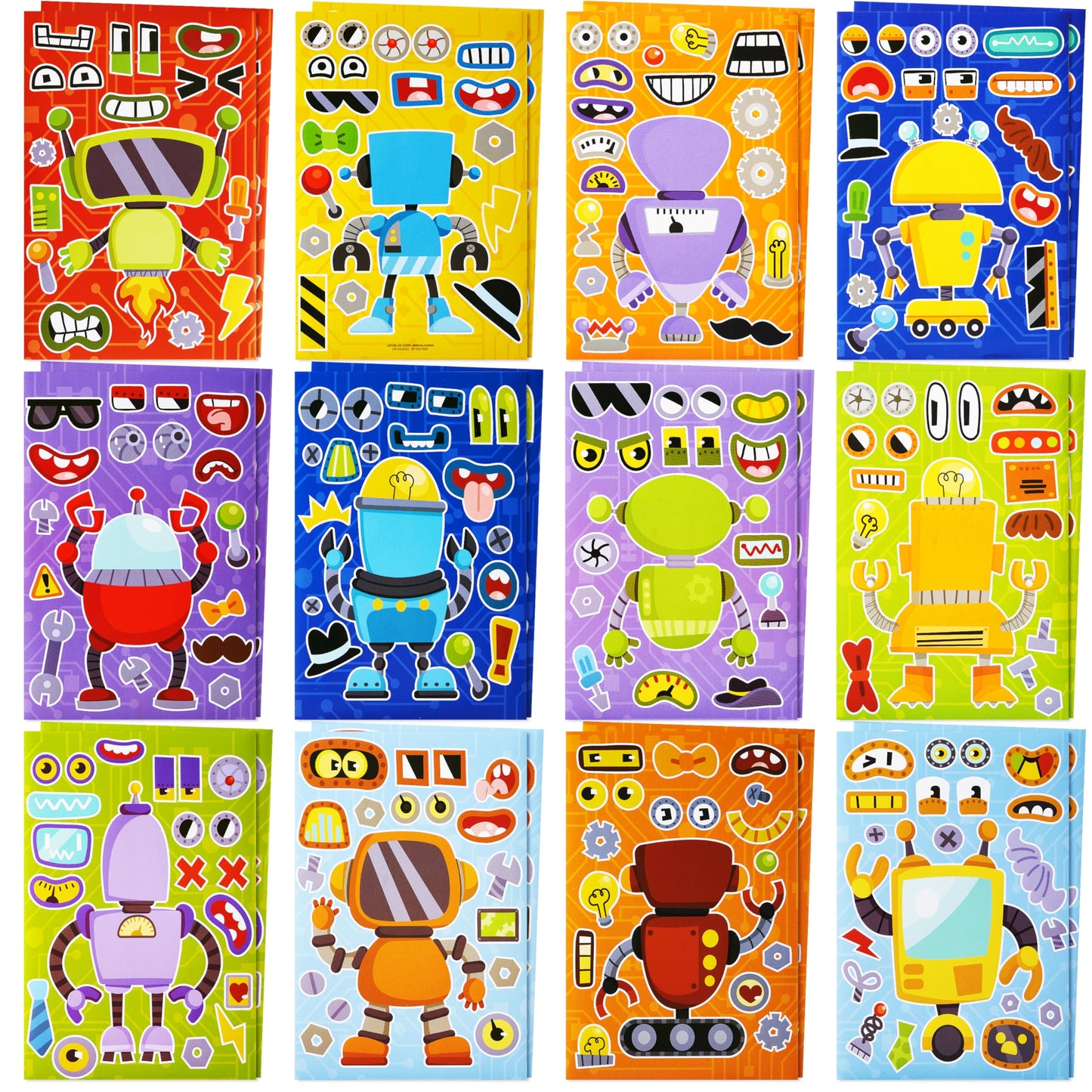 JOYIN Make-a-Face Stickers for Kids – 24 Sheets, 9x6 in, Mix & Match Face Sticker Kit