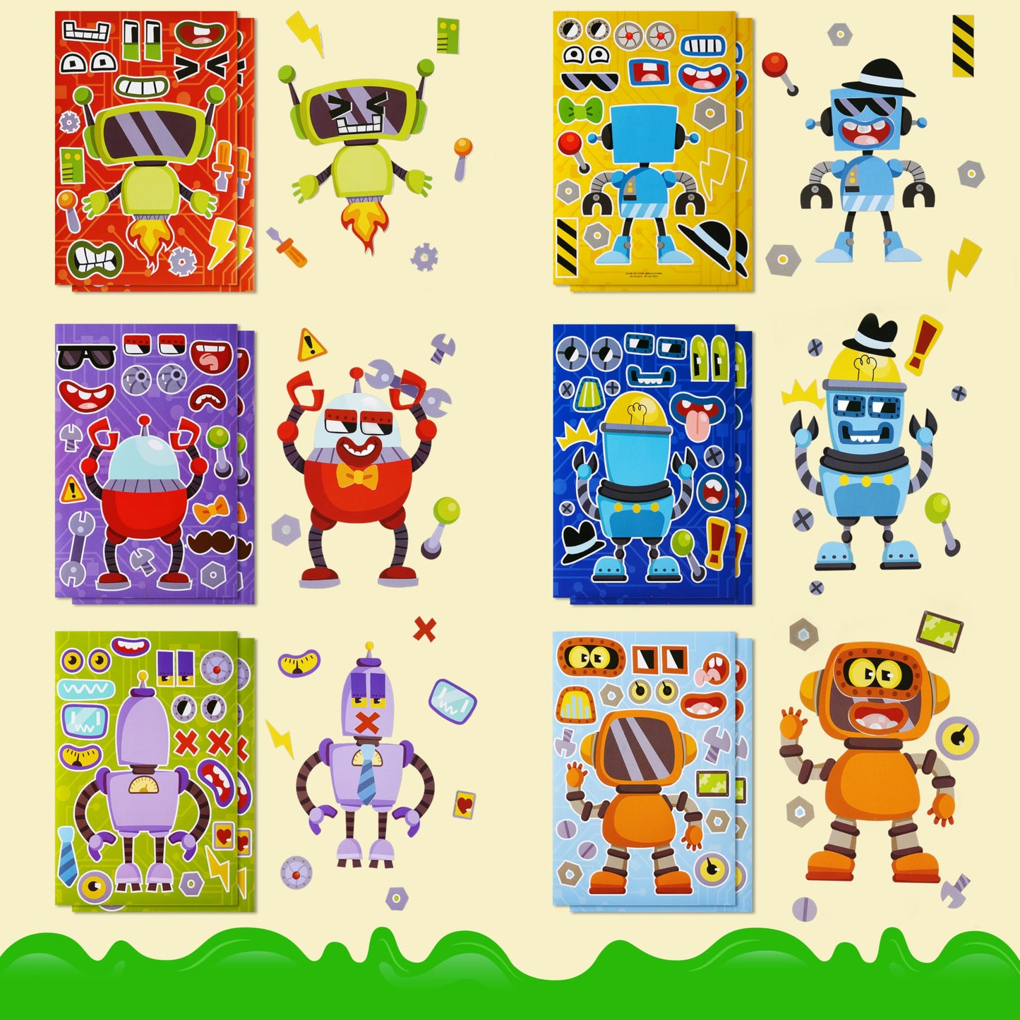 JOYIN Make-a-Face Stickers for Kids – 24 Sheets, 9x6 in, Mix & Match Face Sticker Kit