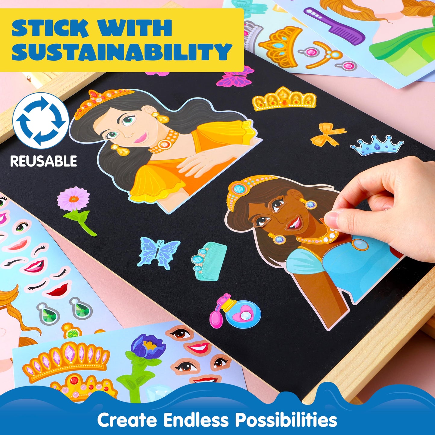 JOYIN Make-a-Face Stickers – 36 Sheets Princess Party Decor (9x6 in)