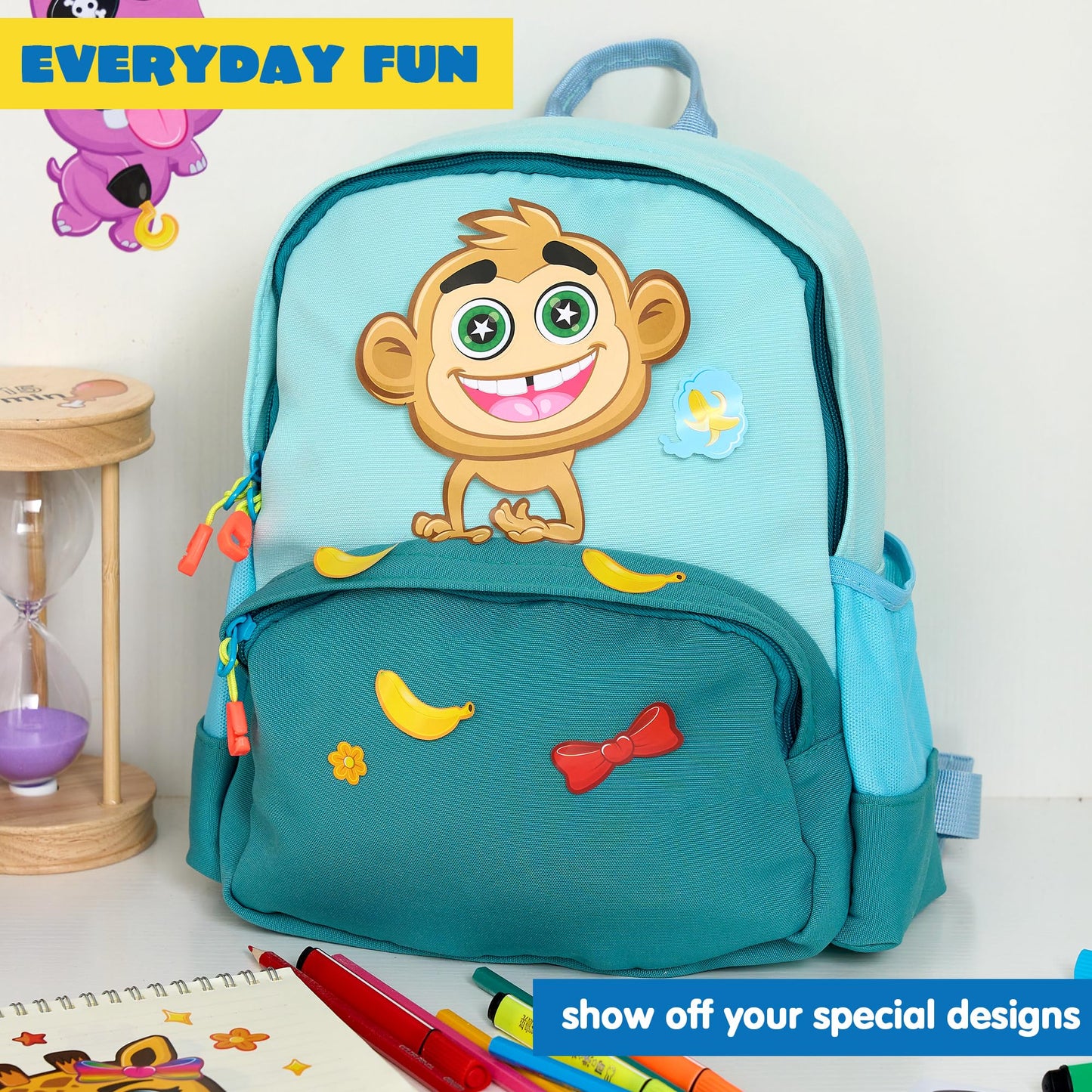 JOYIN 24-Pack Make a Face Stickers – Safari Jungle Animals for Kids, Party Favors & Crafts