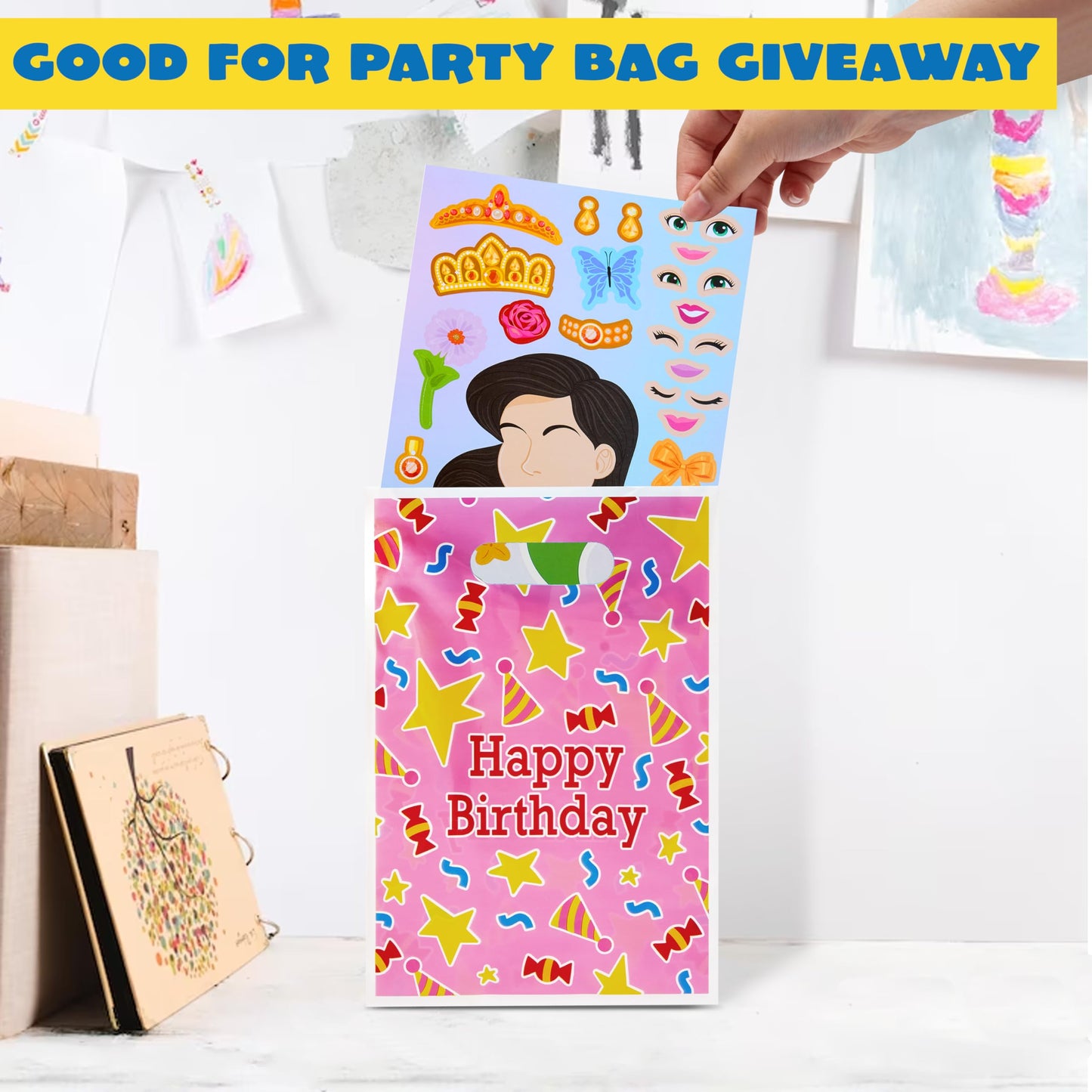 JOYIN Make-a-Face Stickers – 36 Sheets Princess Party Decor (9x6 in)