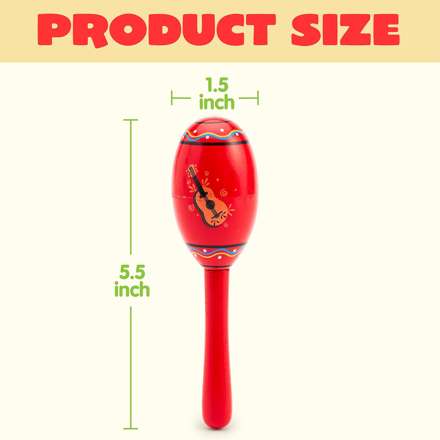 JOYIN 24 Mini Wooden Fiesta Maracas – 6-Color Noisemaker Set for Parties and Kids