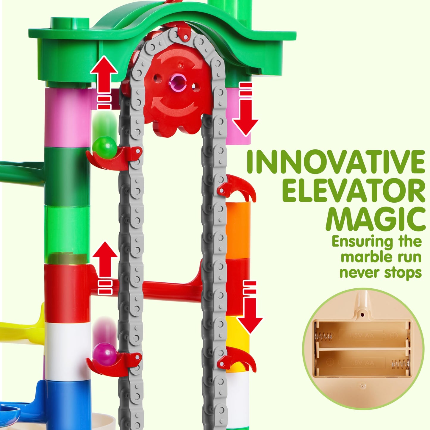 JOYIN 236Pcs Glowing Marble Run with Motorized Elevator – STEM Toy Set