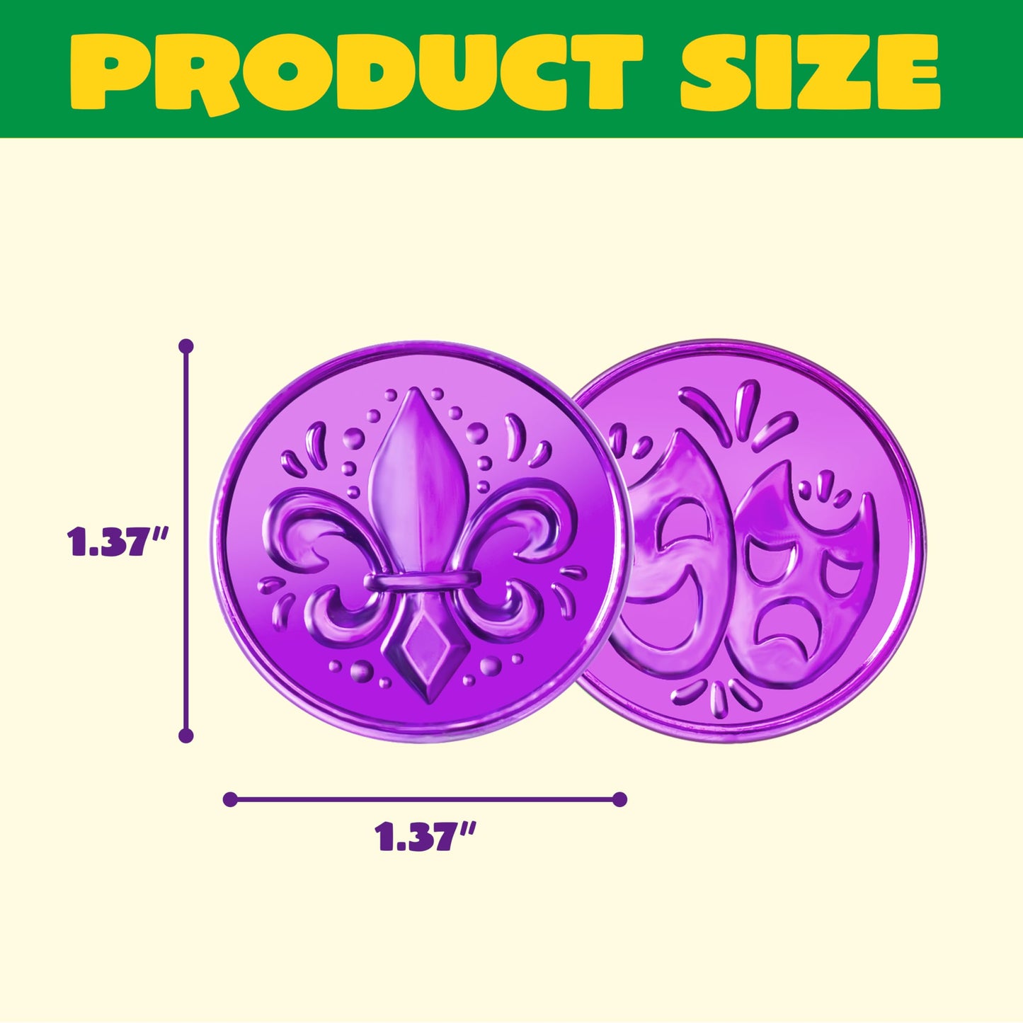 JOYIN 120 PCS Mardi Gras Coins – Gold Green Purple Plastic Parade Party Favors
