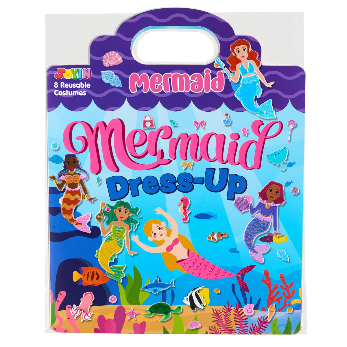 JOYIN Mermaid Dress-Up Reusable Sticker Book for Toddlers – 3D Travel Activity for Kids Aged 3–5