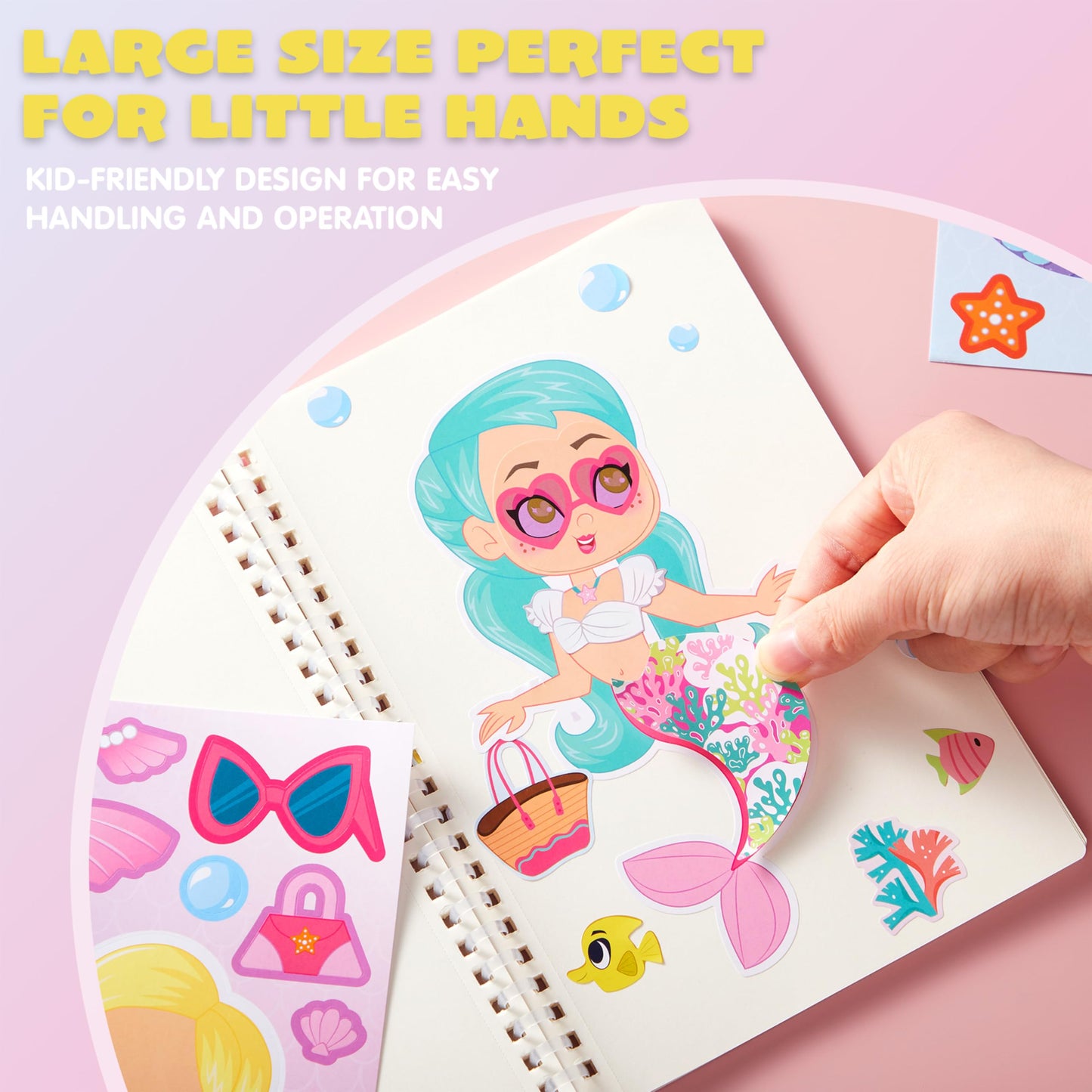 JOYIN 36 Pcs Mermaid Make-a-Face Stickers for Kids – 9x6 Inch Mermaid Sticker Sheets