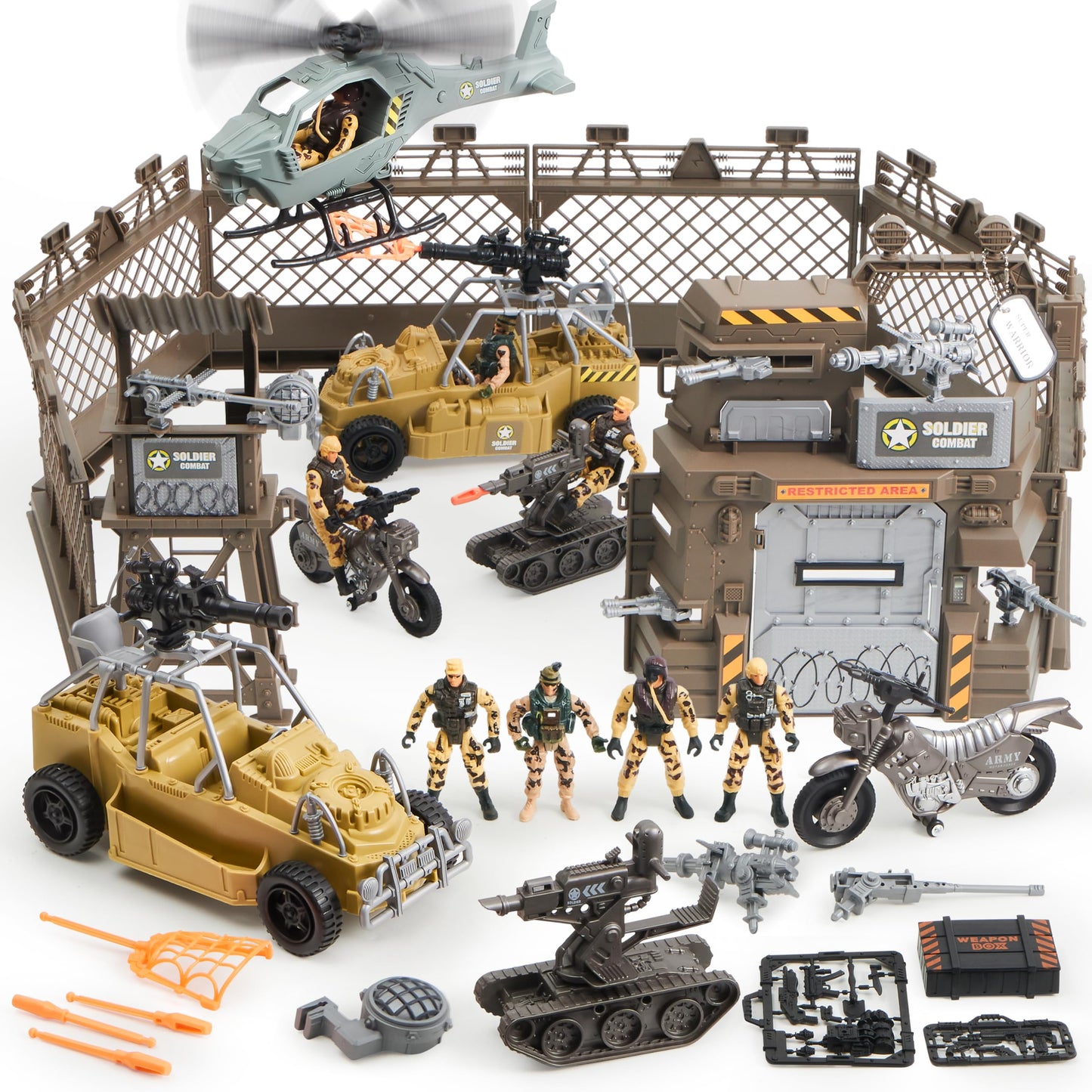 JOYIN Military Base Toys Set – Army Vehicles, Figures & Gear