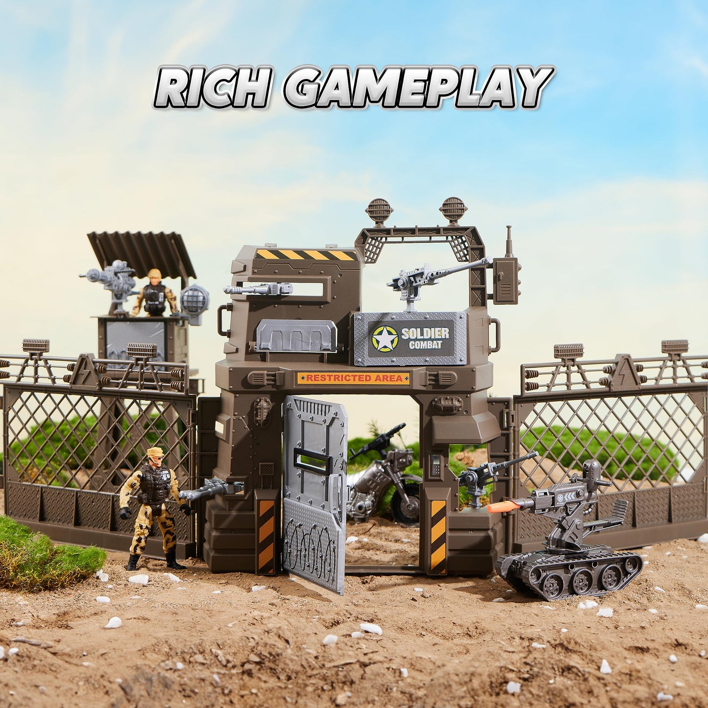 JOYIN Military Base Toys Set – Army Vehicles, Figures & Gear