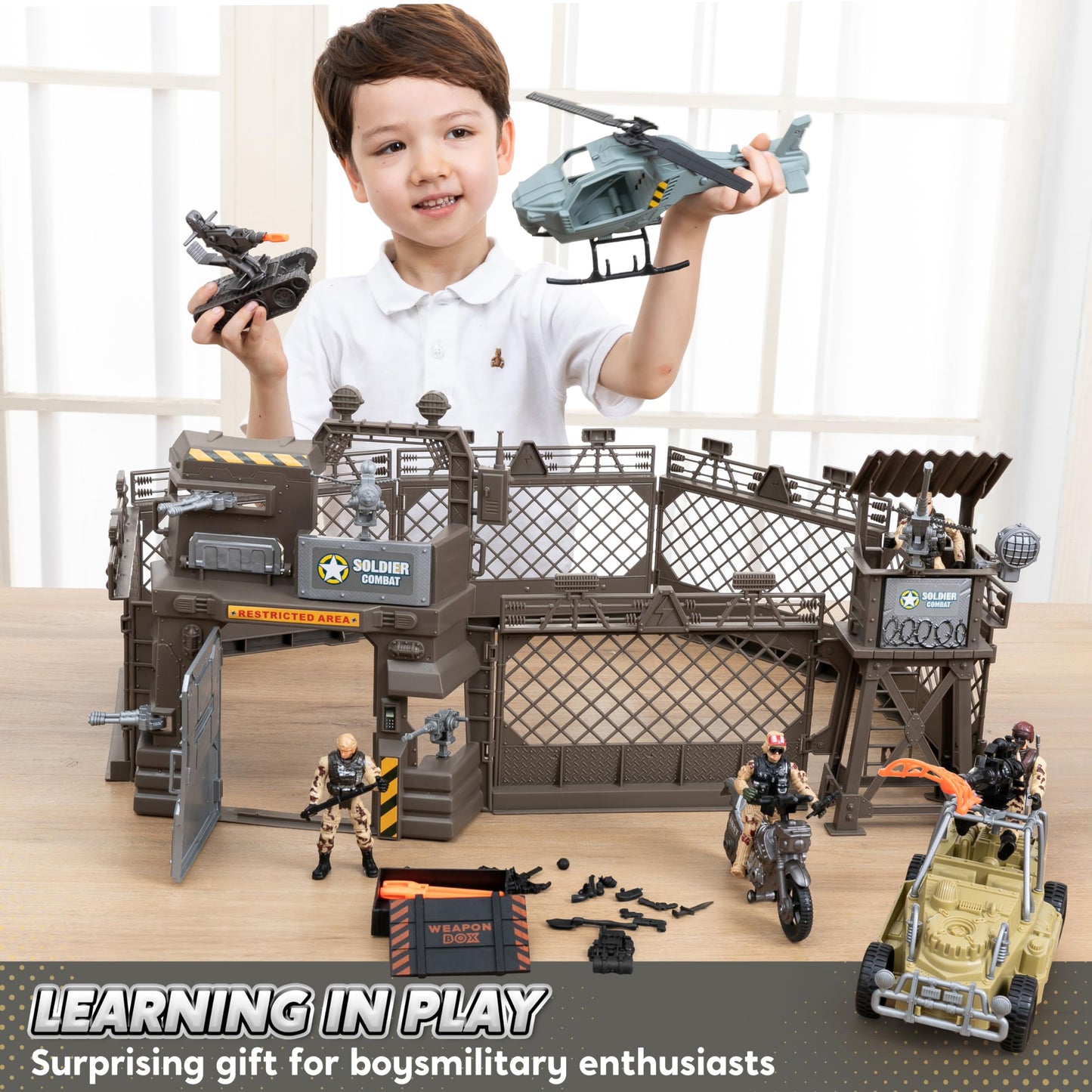 JOYIN Military Base Toys Set – Army Vehicles, Figures & Gear