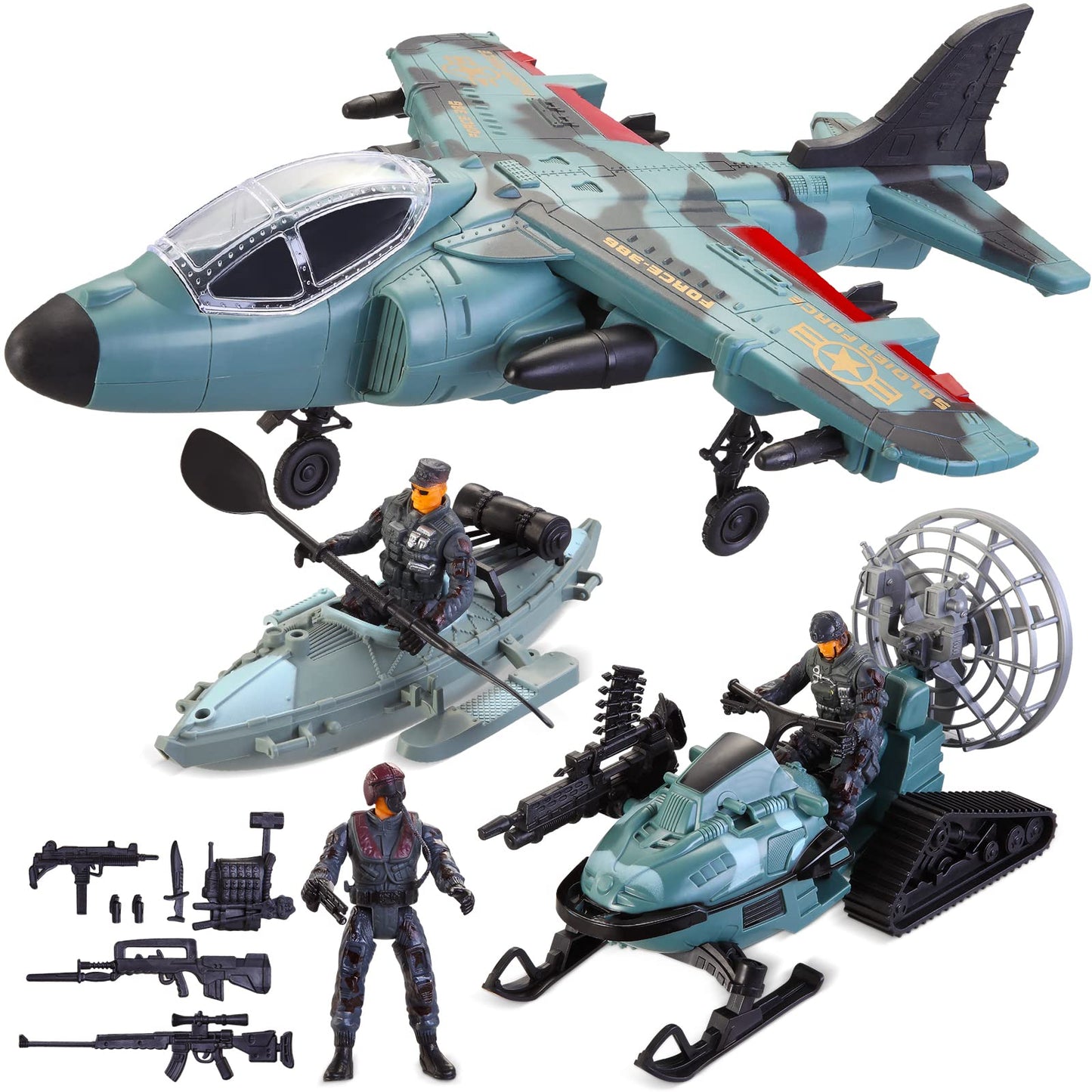 JOYIN Military Toy Set: Airplane & Army Figures for Boys 4-7