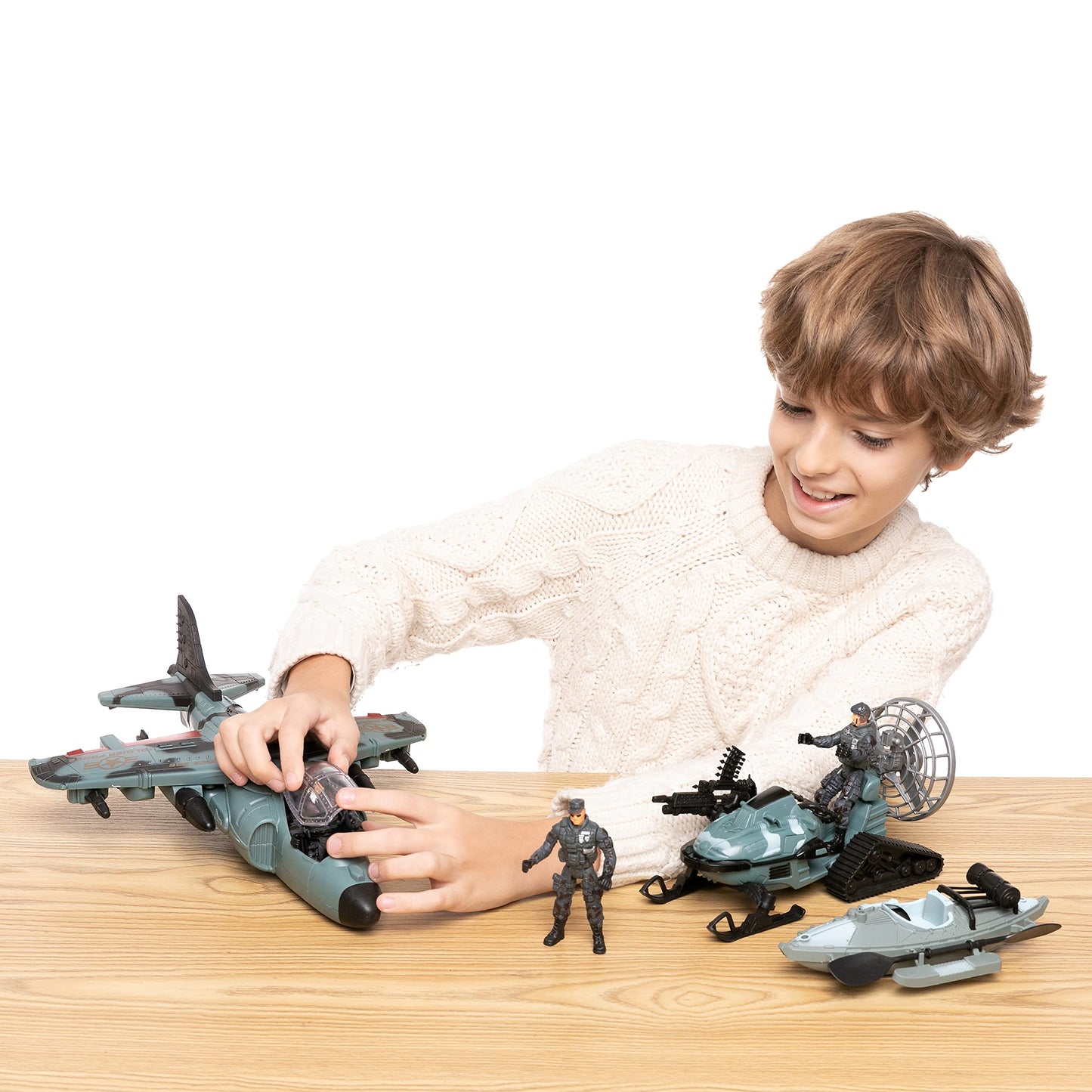 JOYIN Military Toy Set: Airplane & Army Figures for Boys 4-7