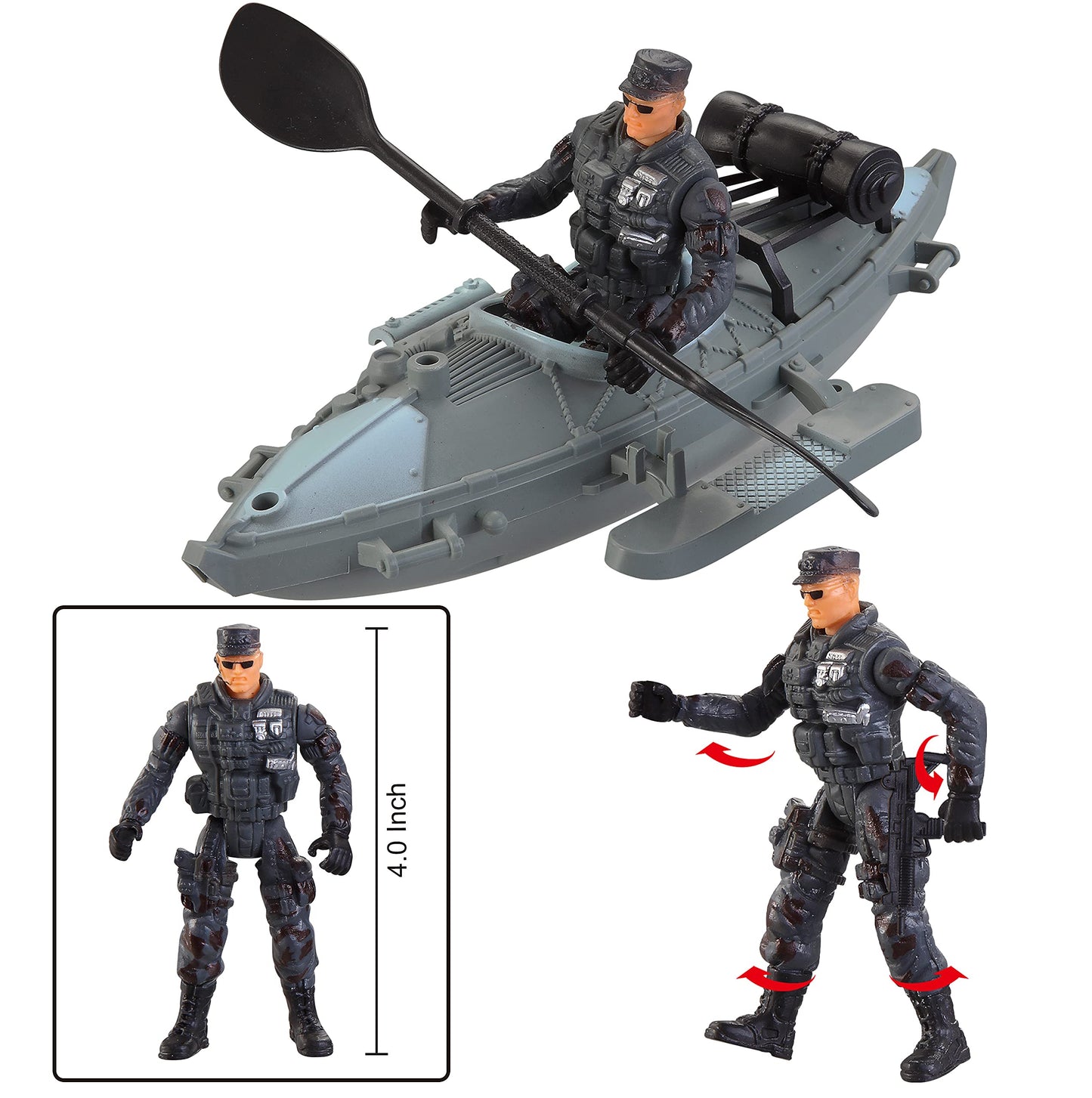 JOYIN Military Toy Set: Airplane & Army Figures for Boys 4-7