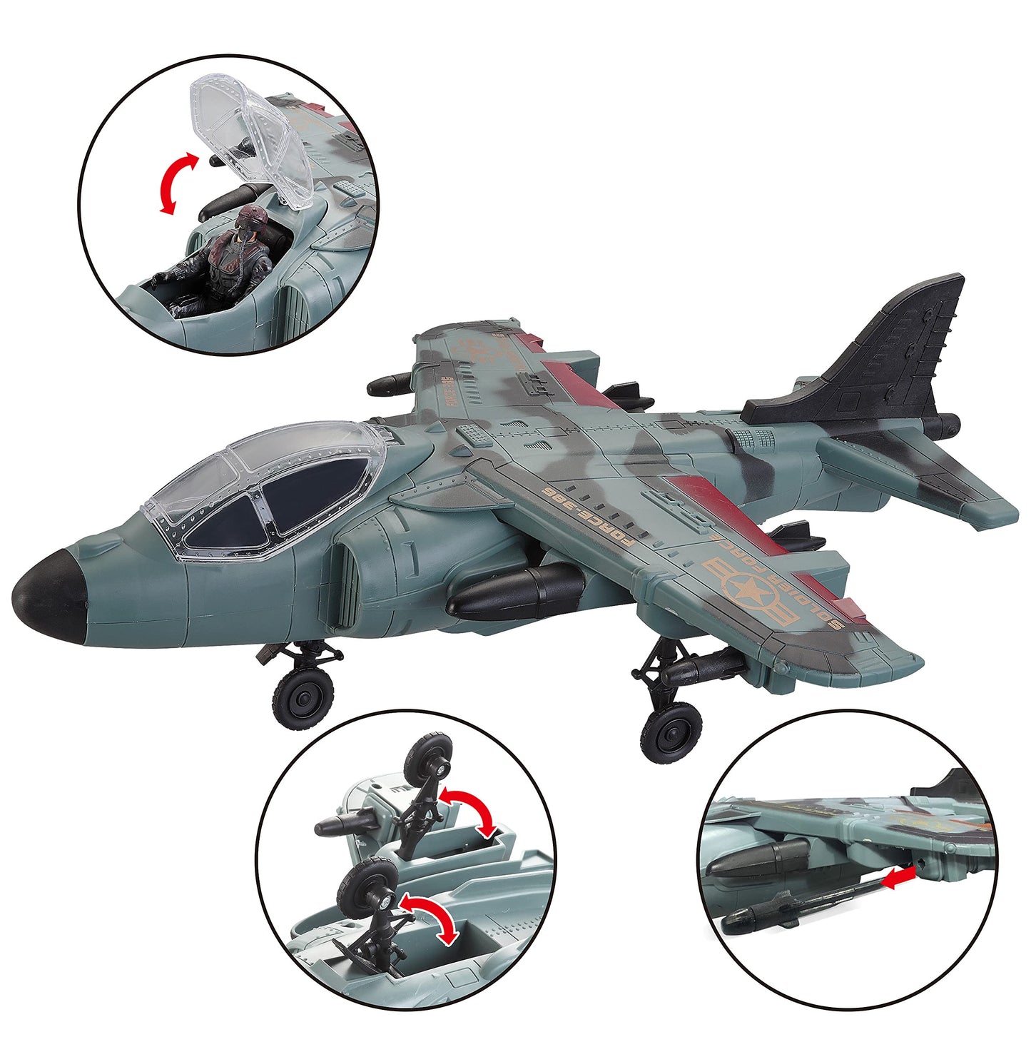 JOYIN Military Toy Set: Airplane & Army Figures for Boys 4-7