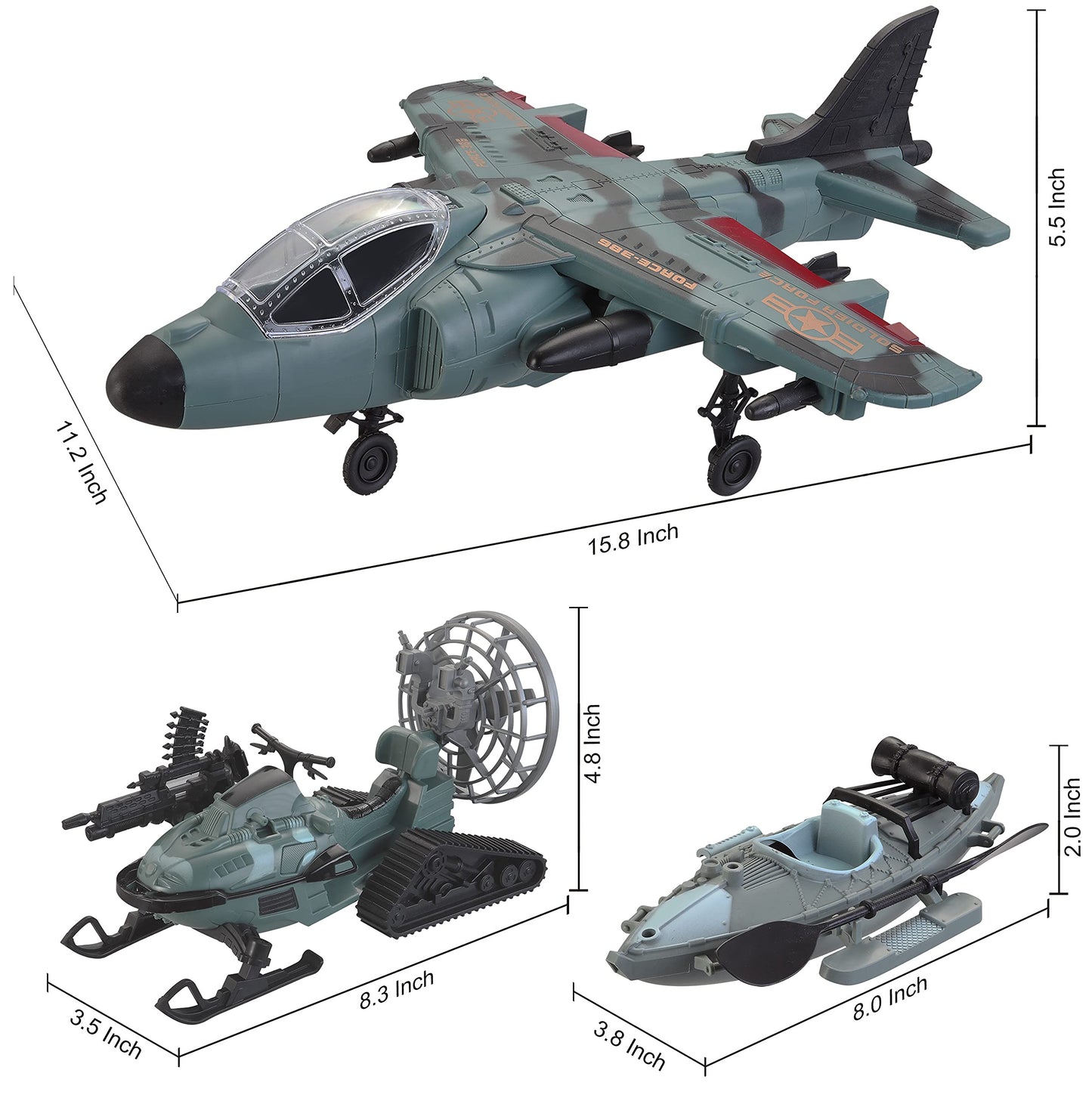 JOYIN Military Toy Set: Airplane & Army Figures for Boys 4-7