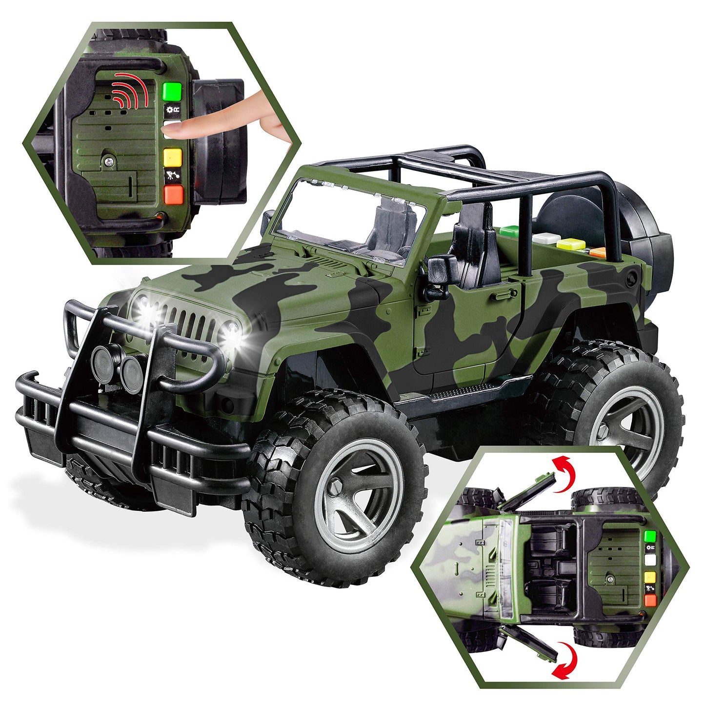 JOYIN Military Vehicles Toy Set – Friction-Powered Helicopter, Truck & Soldiers