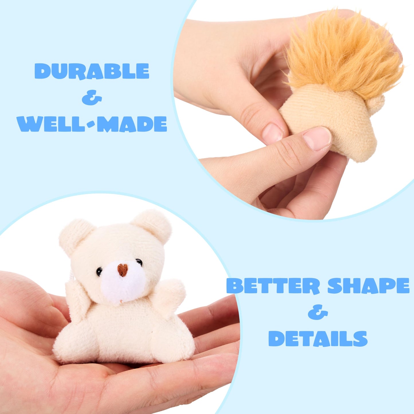 JOYIN 24 Pack Mini Animal Plush Toys – 3-Inch Each, Keychains, Party Favors, School Gifts