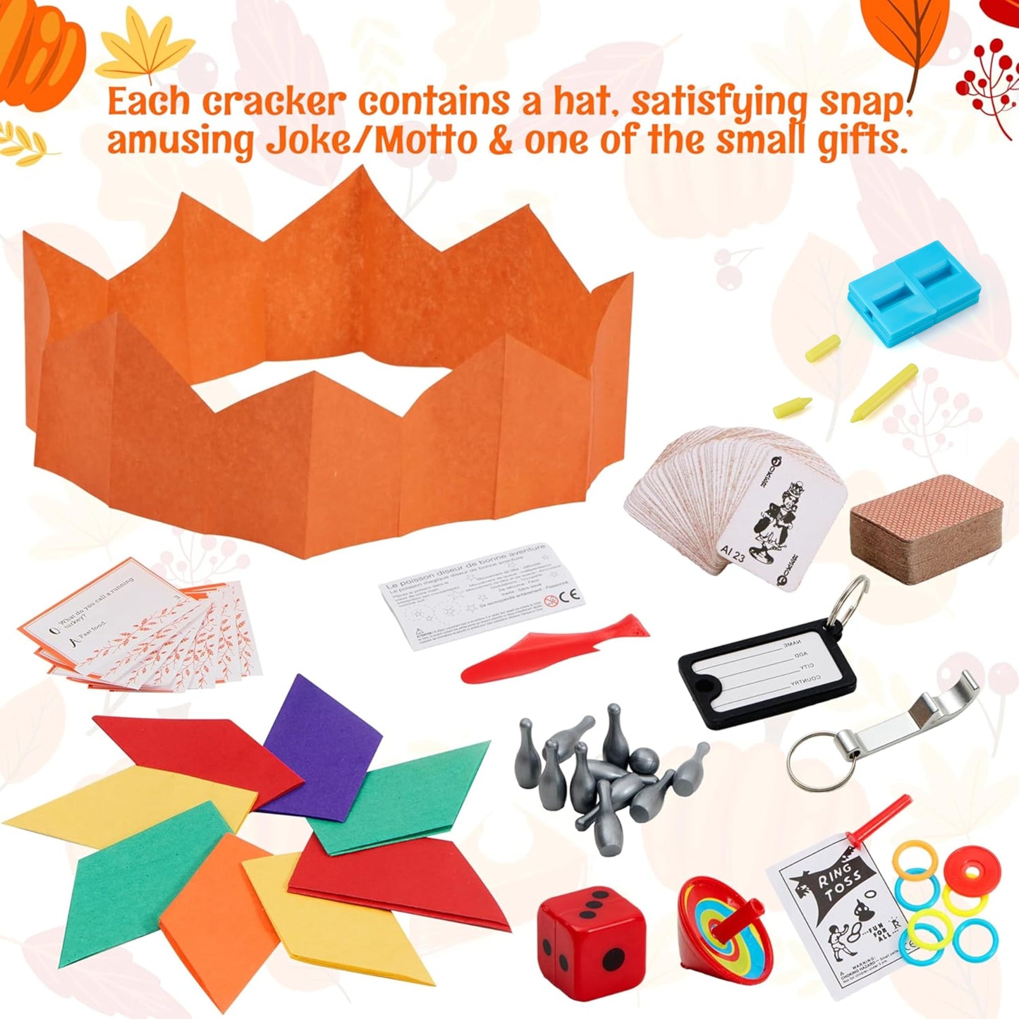 JOYIN 8-Pack Thanksgiving No-Snap Party Favors – Turkey Style Party Games & Gifts
