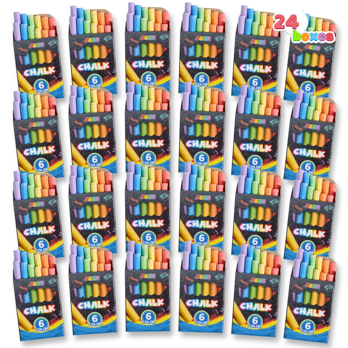 JOYIN 288 Counts Mini Chalk Set for Kids – 24 Boxes of Non-Toxic Chalk for Classrooms, Goody Bags & DIY
