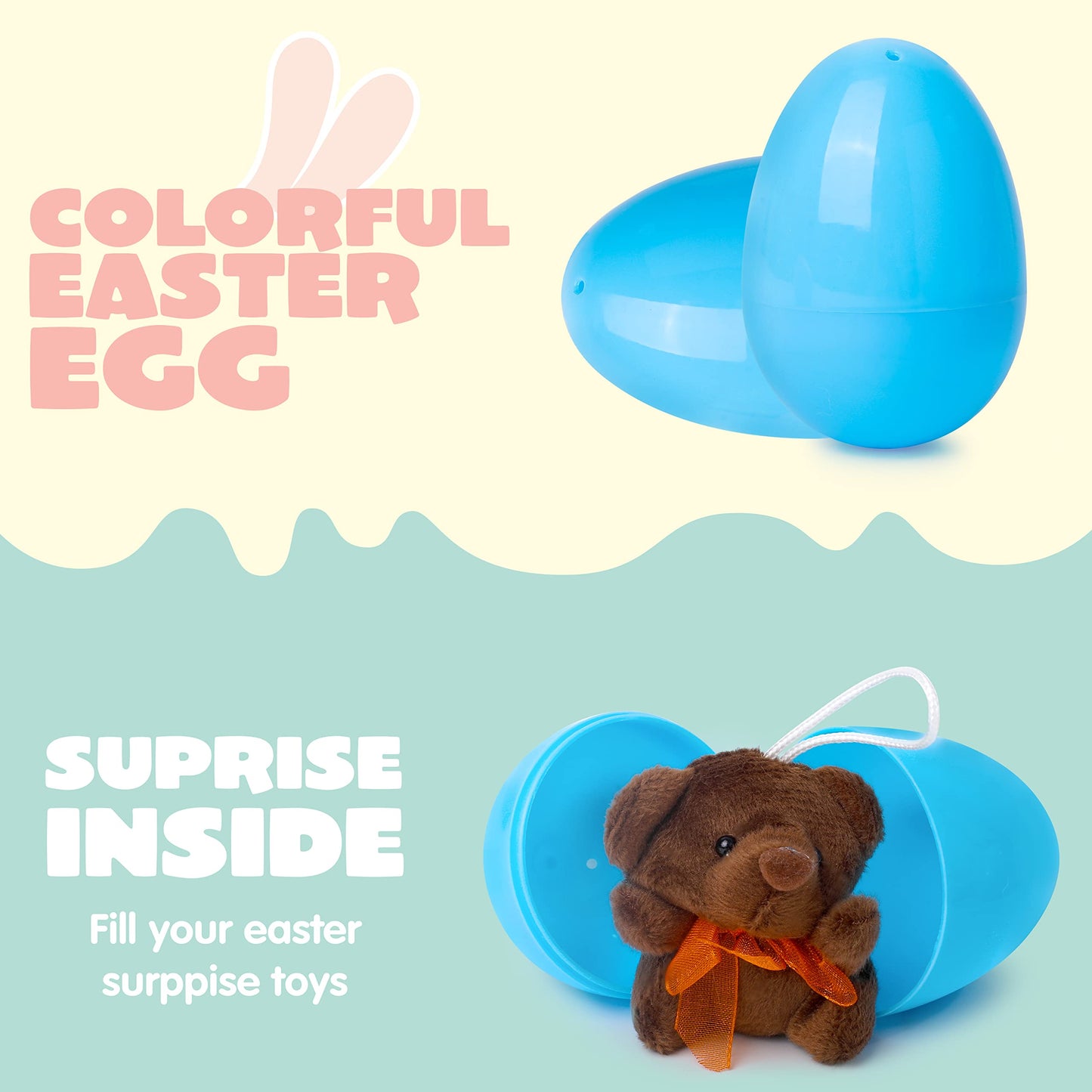 JOYIN 24-Pack Prefilled Easter Eggs with Mini Plush Toys